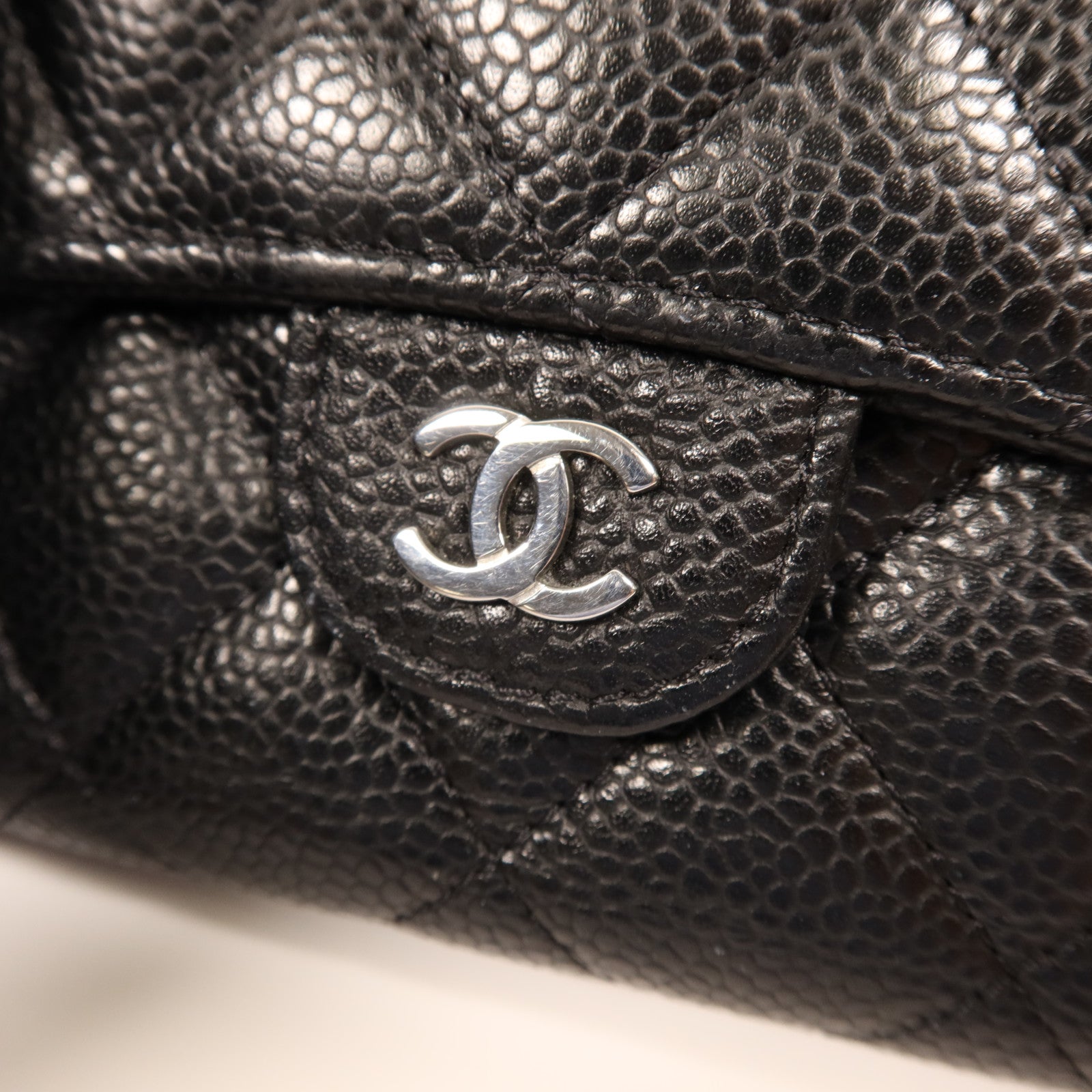 CHANEL 牛皮皮革Medium Wallet銀扣錢包