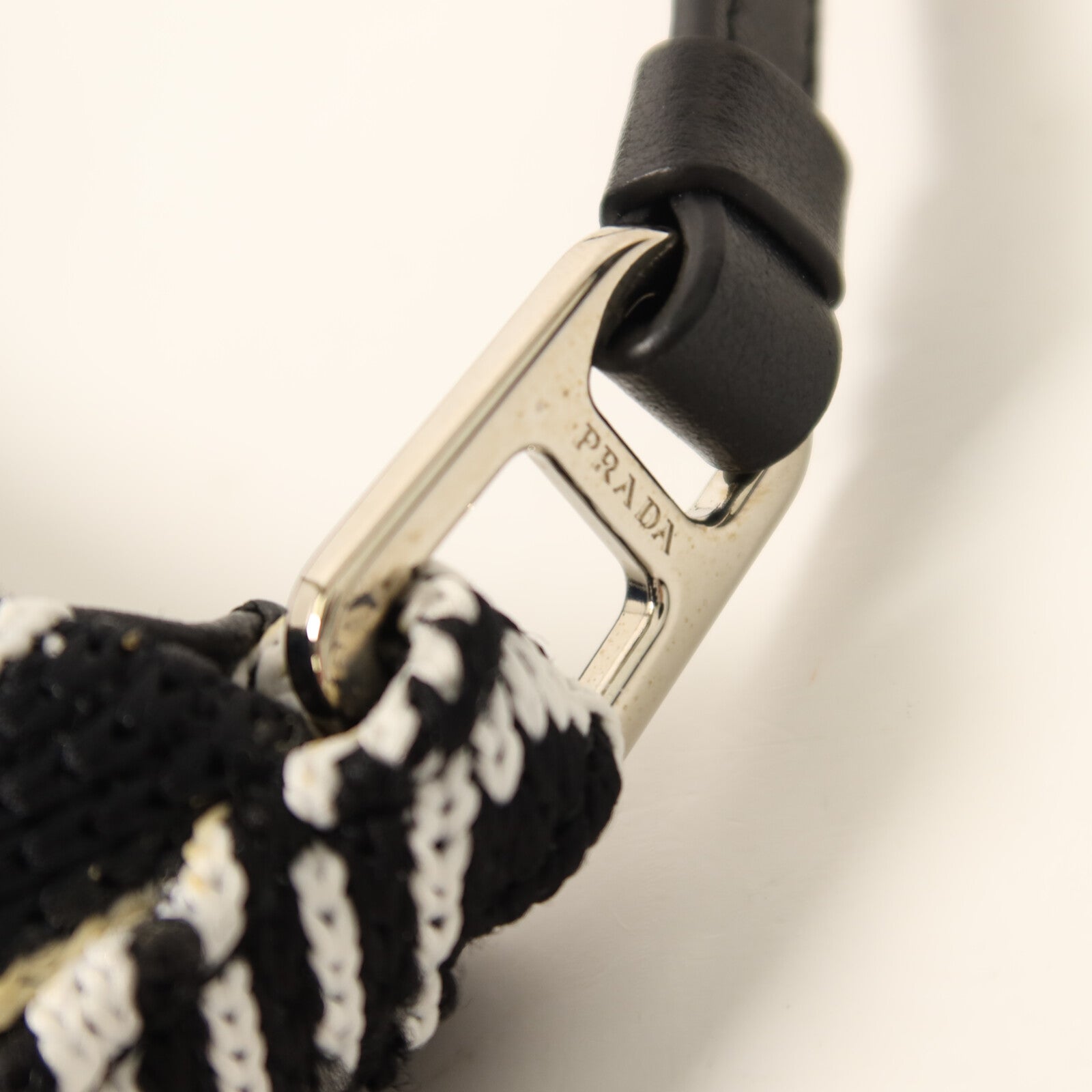 PRADA 針織布料Cleo Shoulder Bag銀扣肩背袋