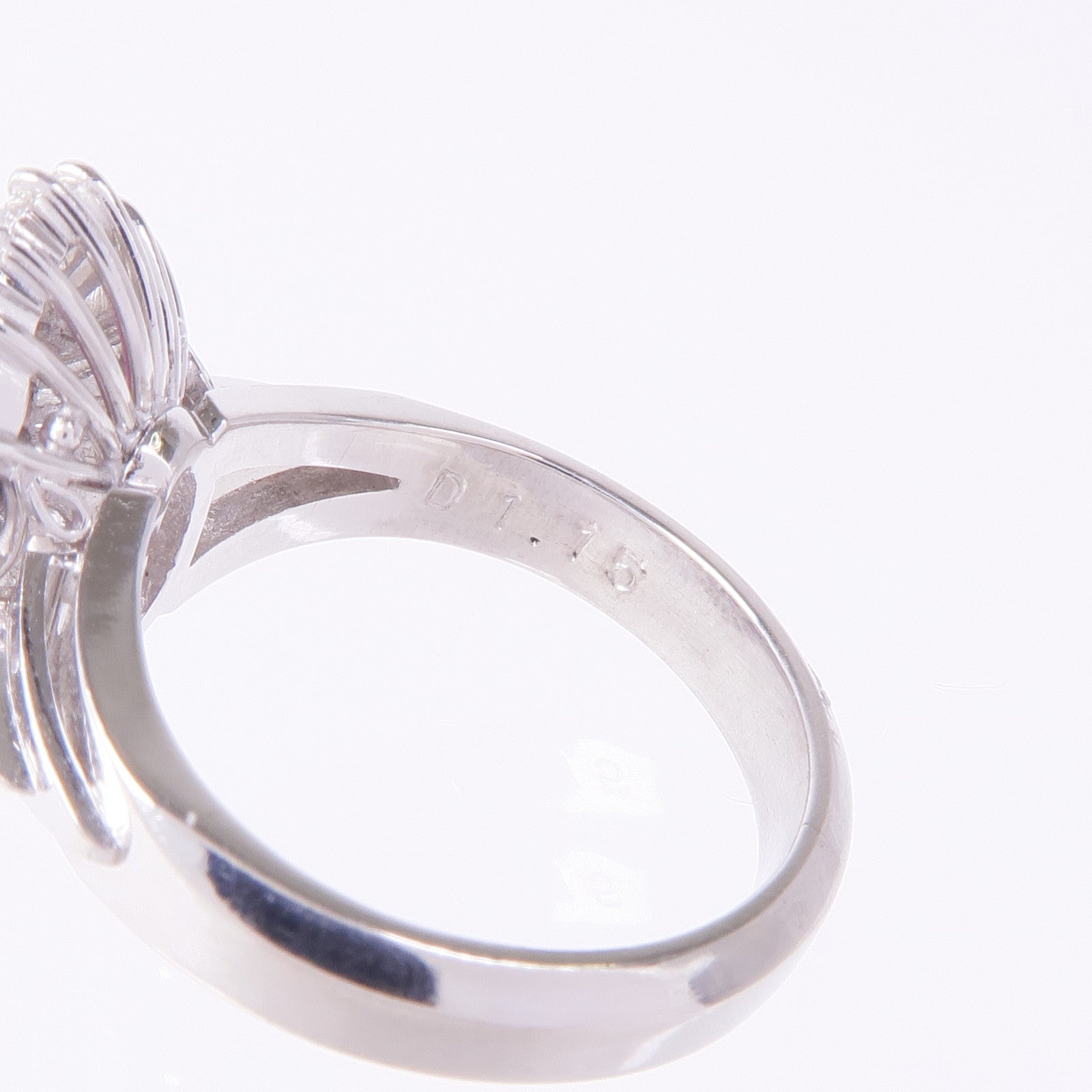 JEWELRY PT900鉑金Pink Sapphire Diamond Ring粉紅色藍寶石/鑽石戒指US#4.5