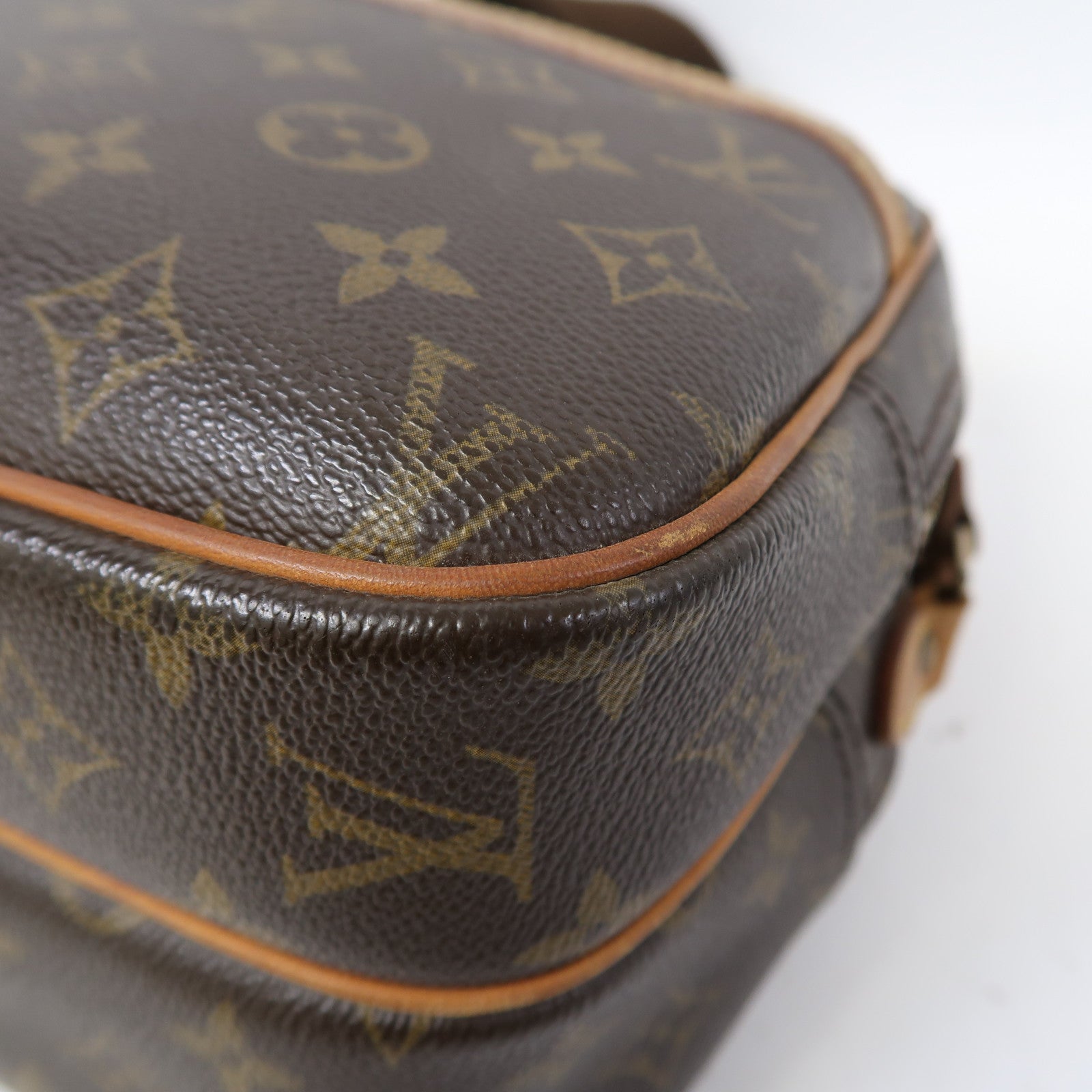 LOUIS VUITTON Monogram Reporter PM金扣肩背袋啡色