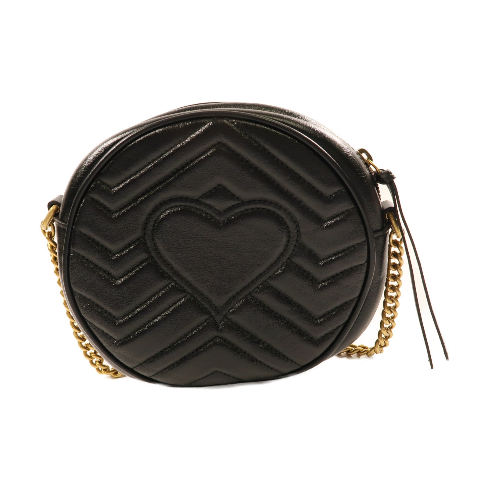 GUCCI GG GHW Marmont Shoulder Bag Calfskin Leather 550154 Black