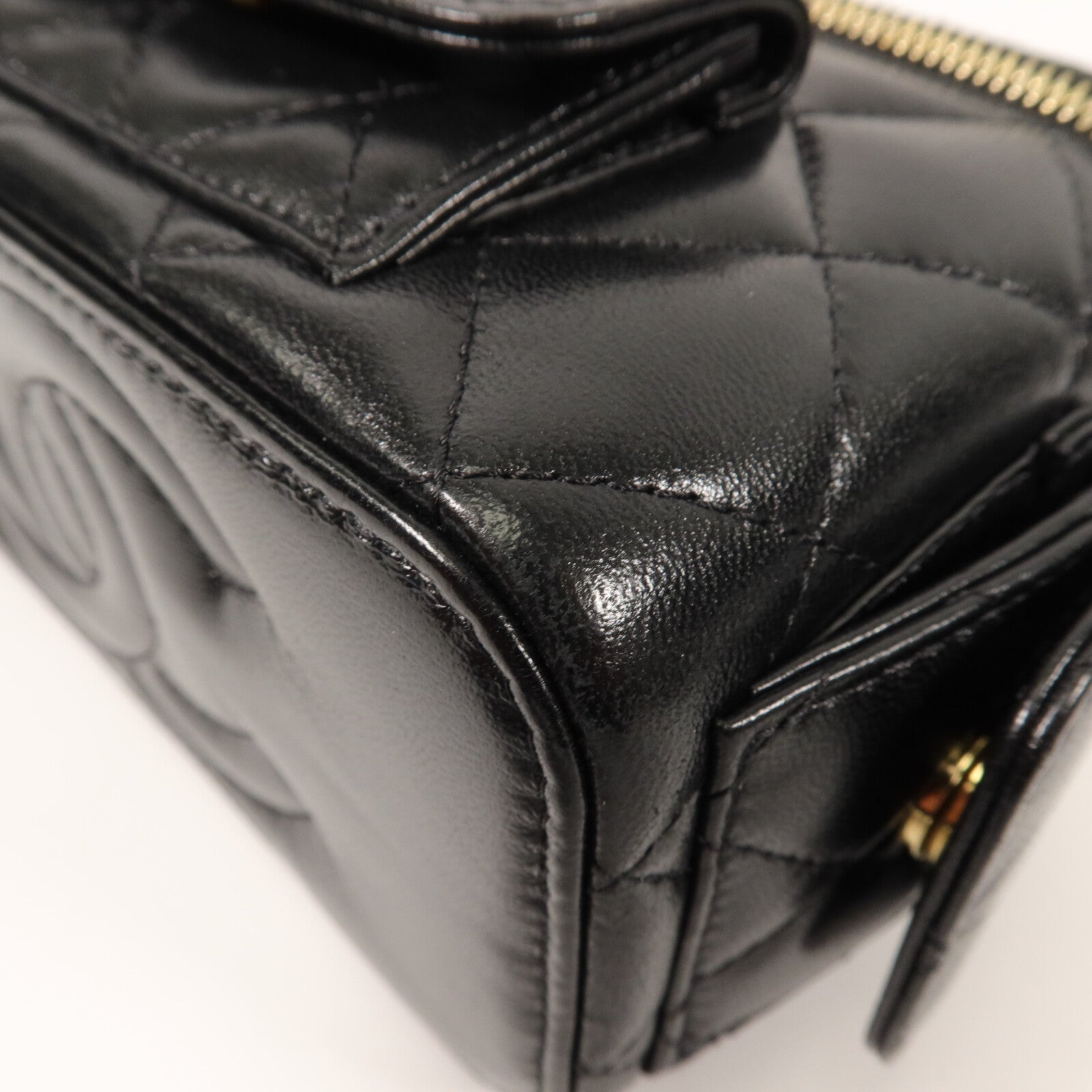 CHANEL 牛皮皮革Vanity Case鏈帶手挽肩背兩用袋