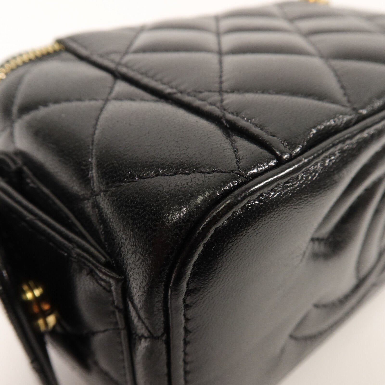 CHANEL 牛皮皮革Vanity Case鏈帶手挽肩背兩用袋
