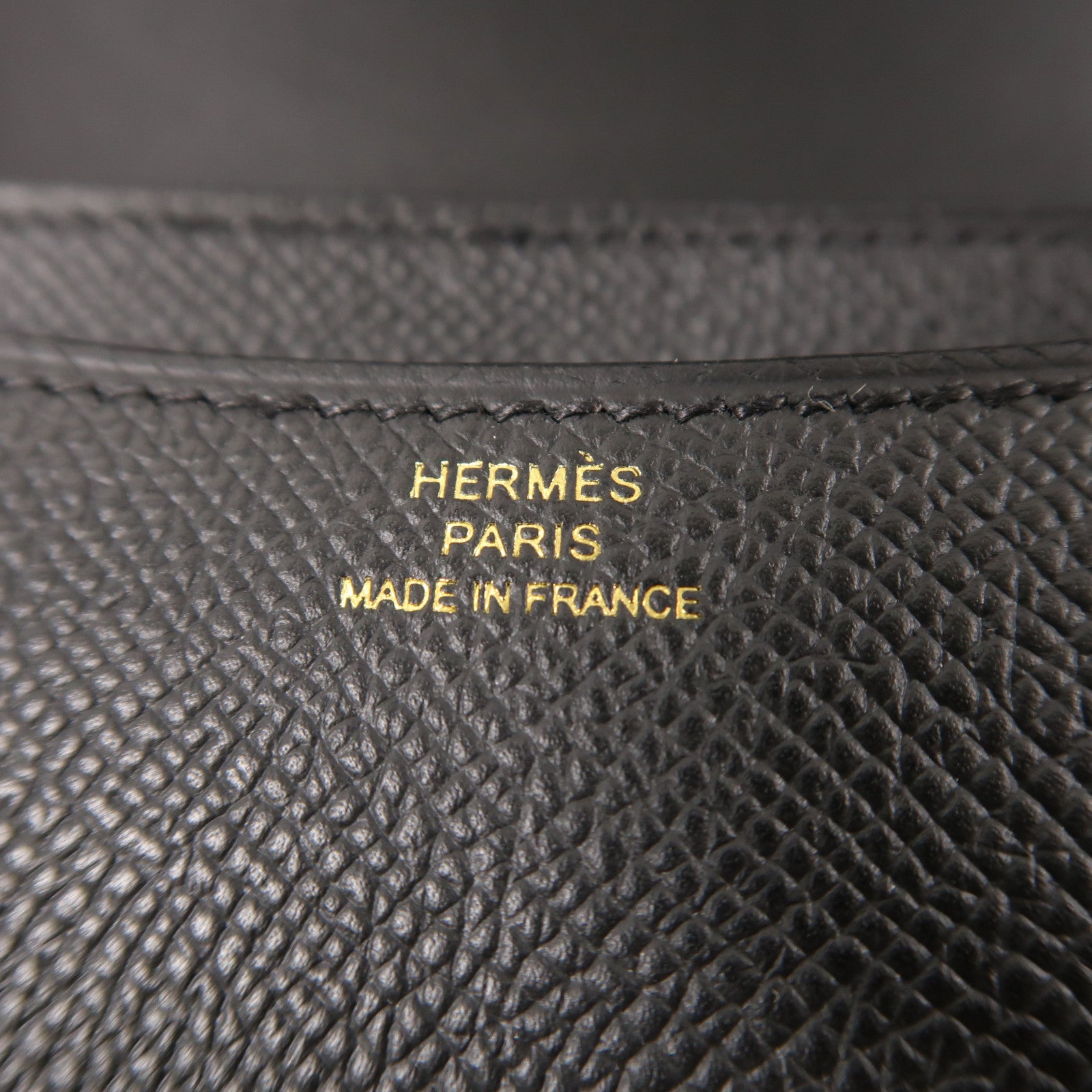 HERMES Epsom皮革Constance Mini金扣肩背袋Noir