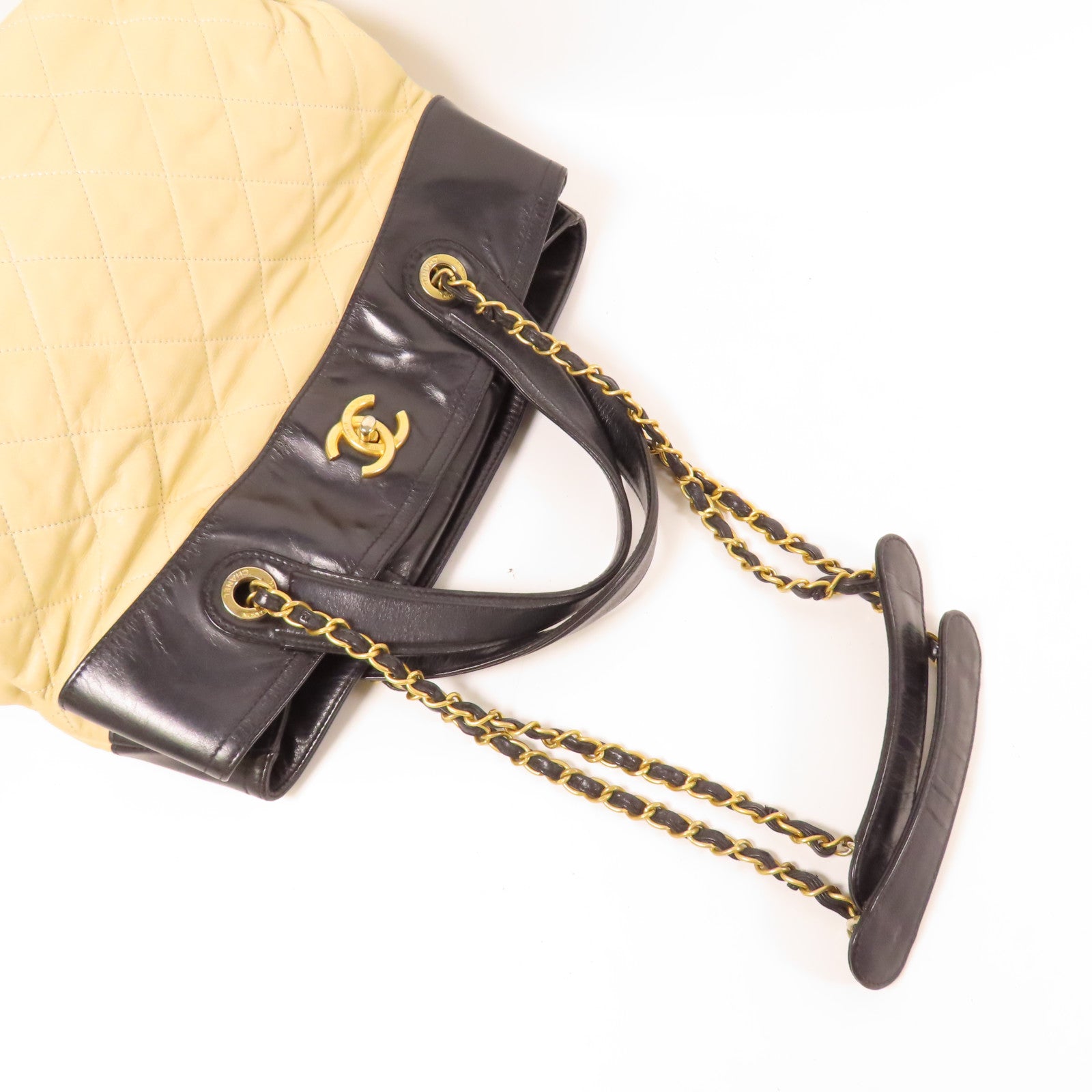 CHANEL 皮革2 Way Shoulder金扣手挽肩背兩用袋