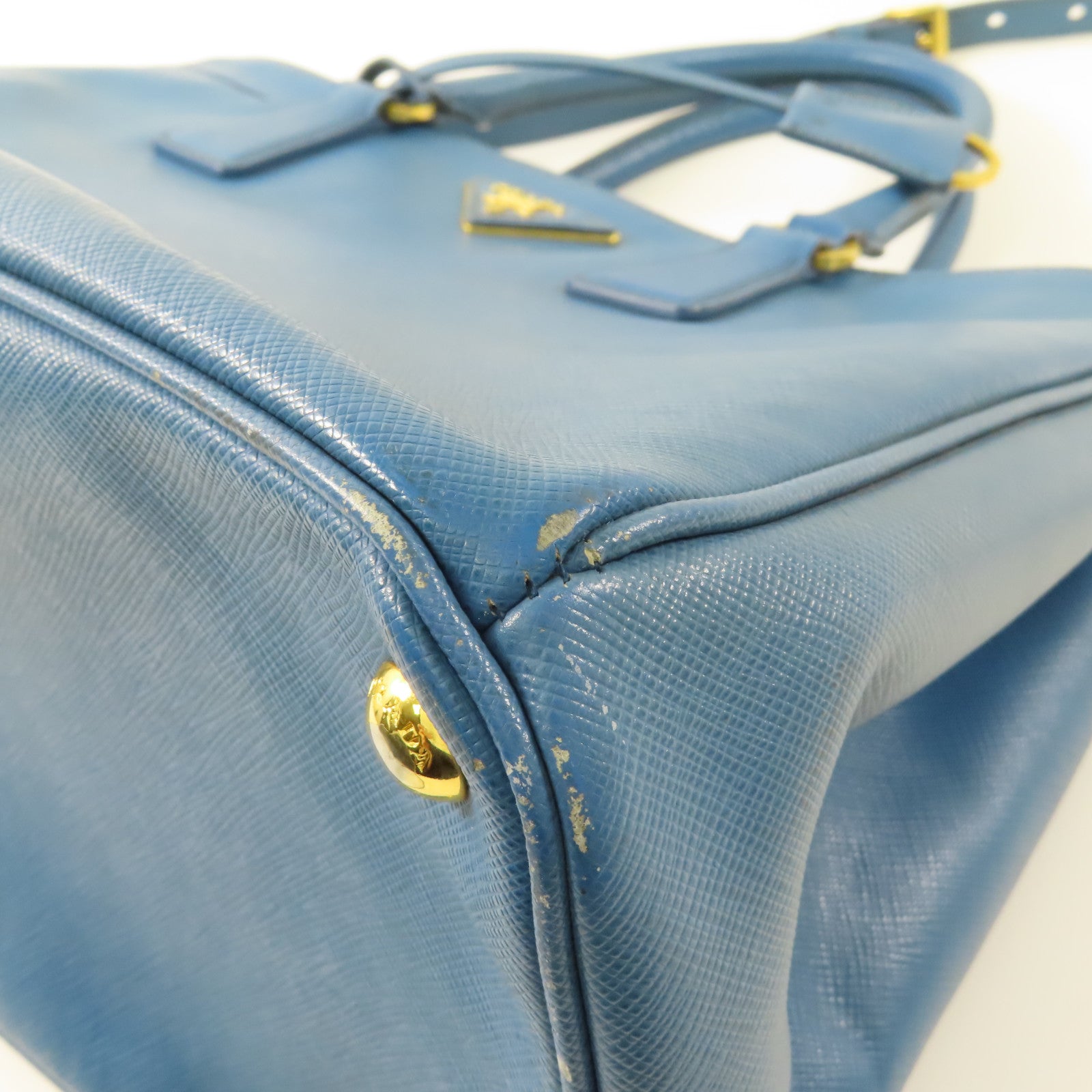 PRADA Galleria 2 Way Shoulder Hand Bag BN2274 Saffiano Leather Blue