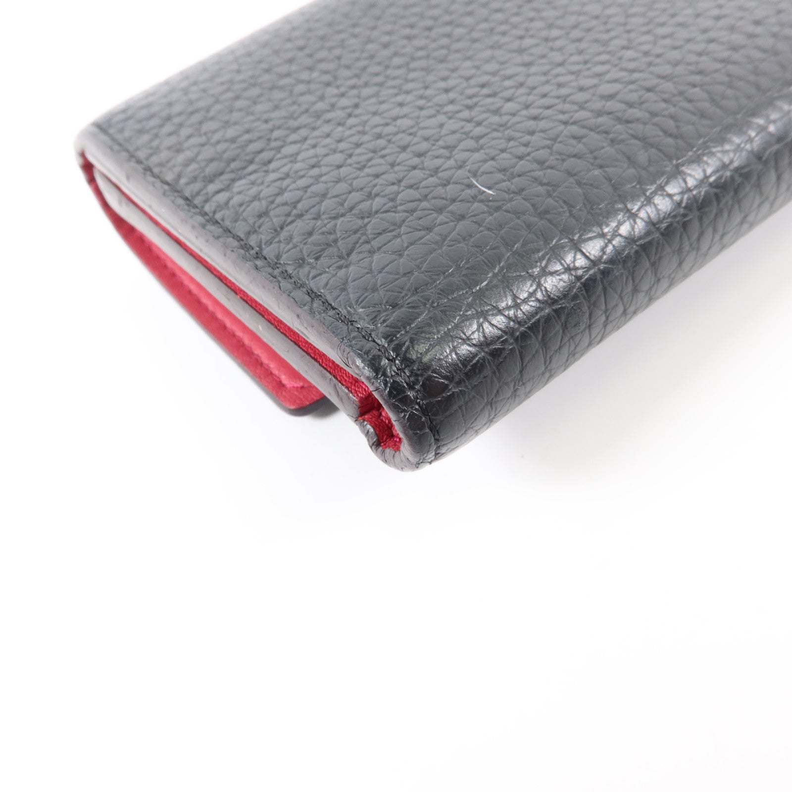 LOUIS VUITTON Taurillon Capucines Compact Wallet金扣錢包