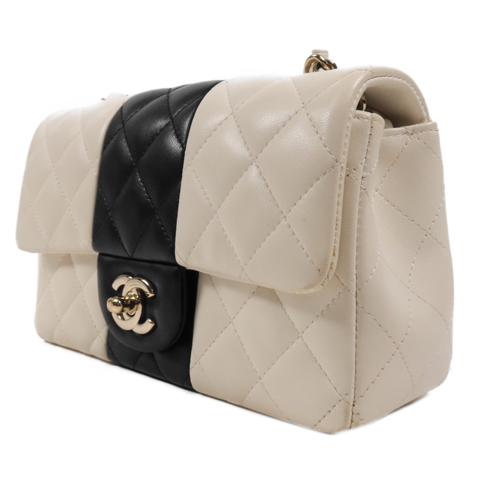 CHANEL 牛皮皮革Chain Shoulder金扣鏈帶肩背袋