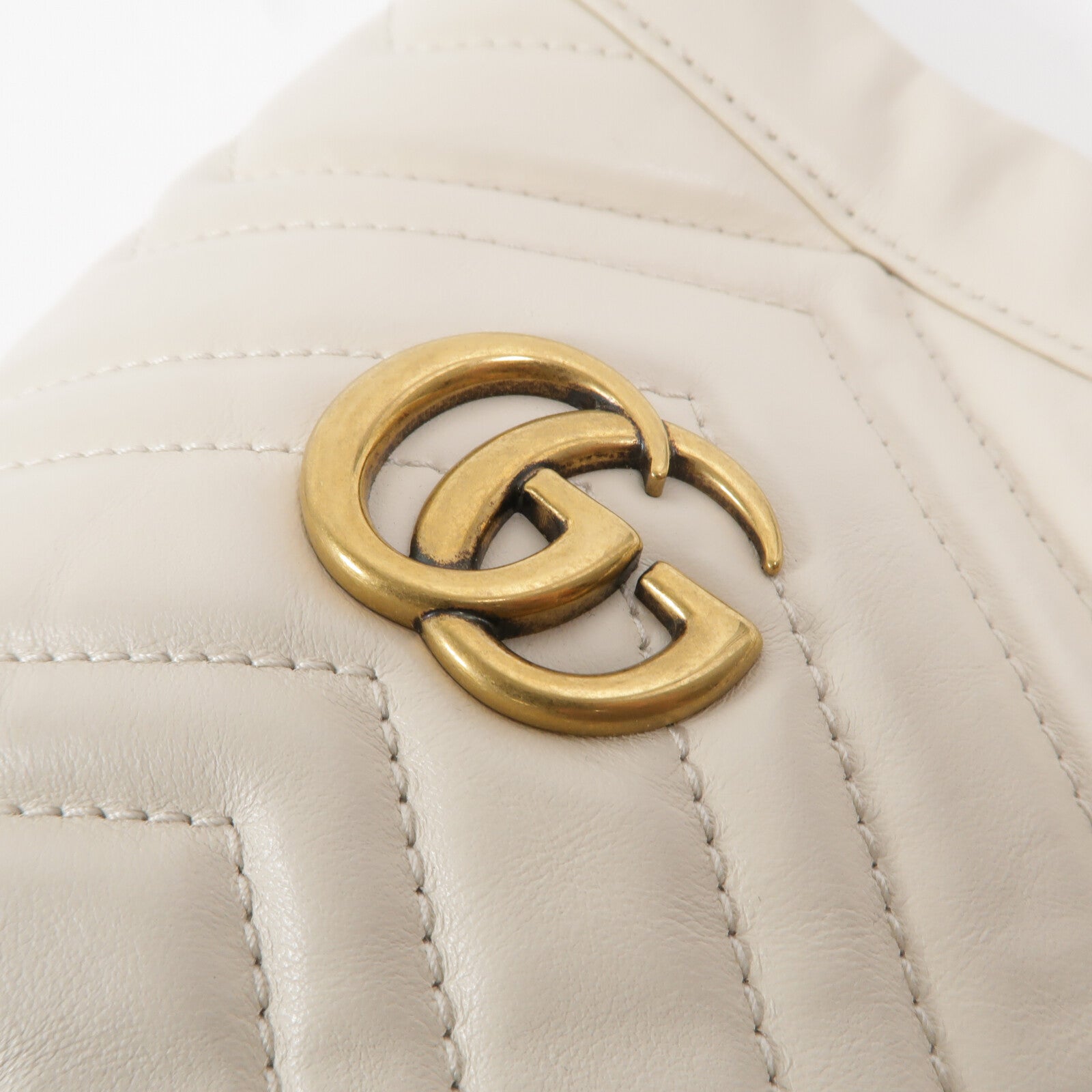 GUCCI 牛皮皮革GG Marmont Mini Bucket鏈帶肩背袋