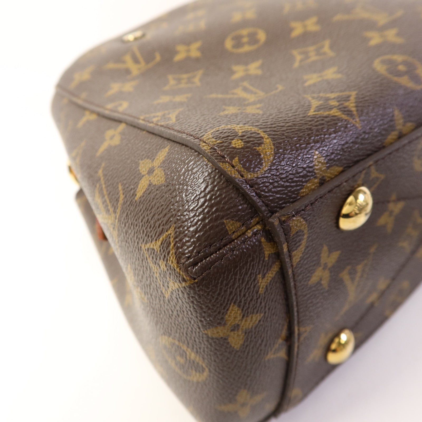 LOUIS VUITTON Monogram Montaigne BB金扣手挽肩背兩用袋棕色
