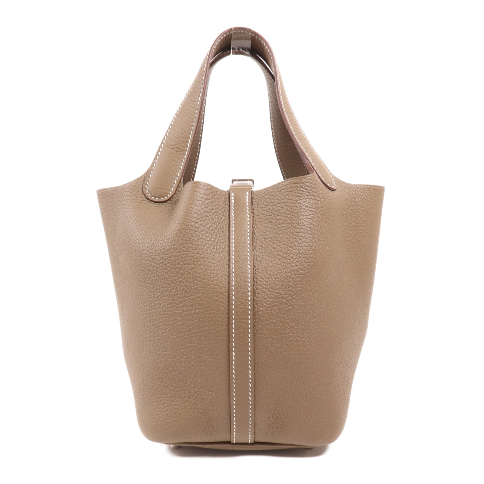 HERMES Clemence皮革Picotin PM銀扣手挽袋