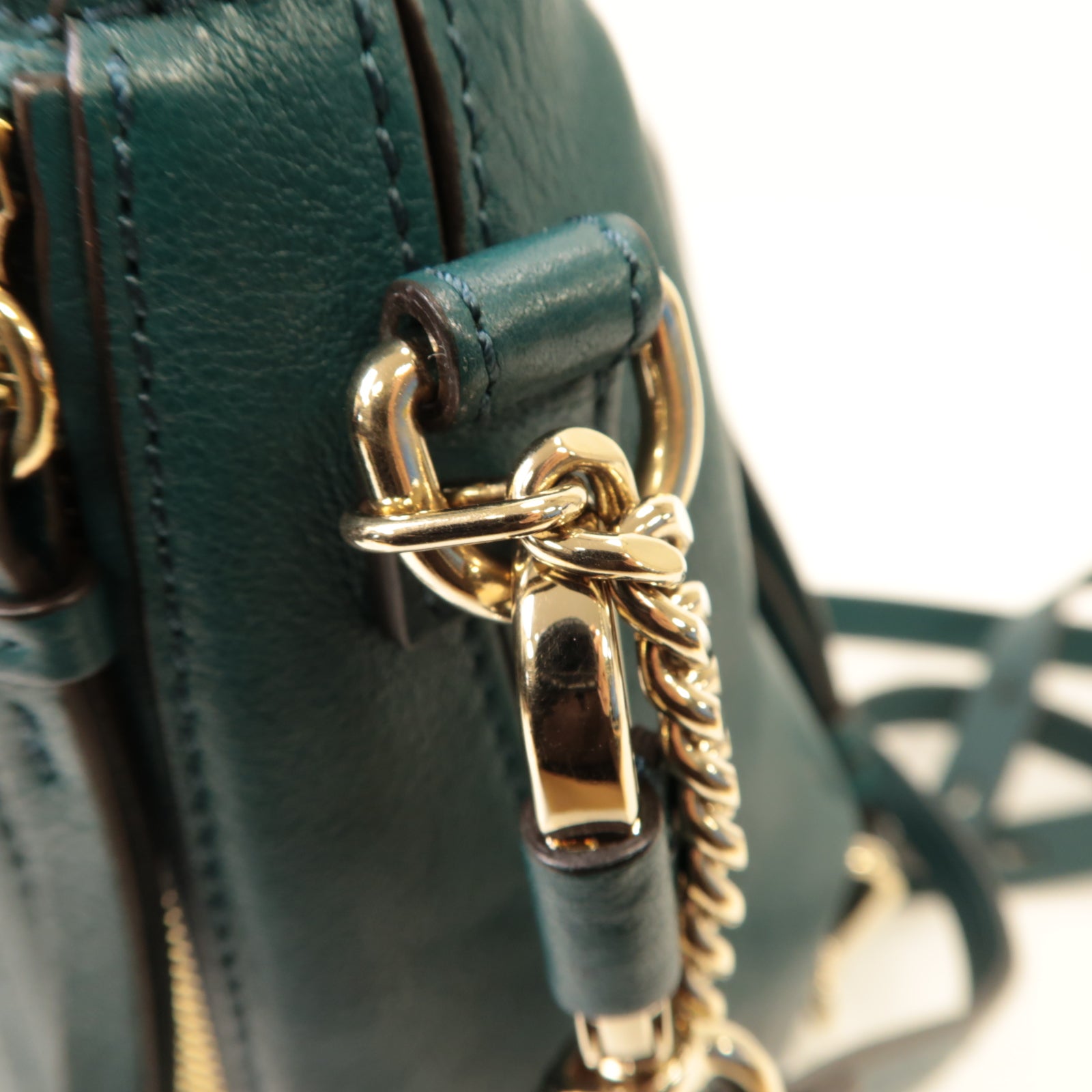 Chloe 【激減優惠】麂皮/牛皮皮革Backpack金扣背包綠色