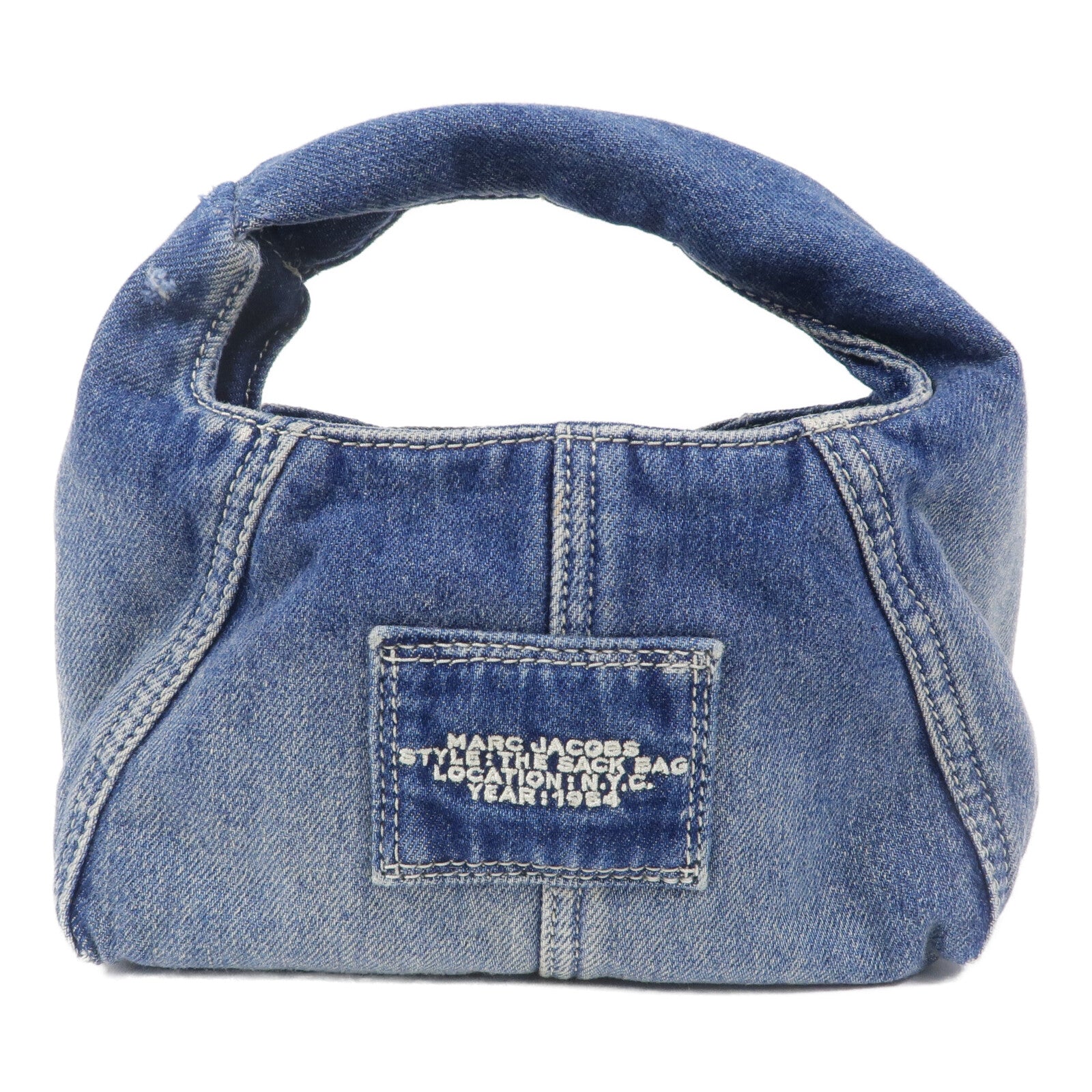 MARC JACOBS 牛仔布The Sack Bag手挽肩背兩用袋