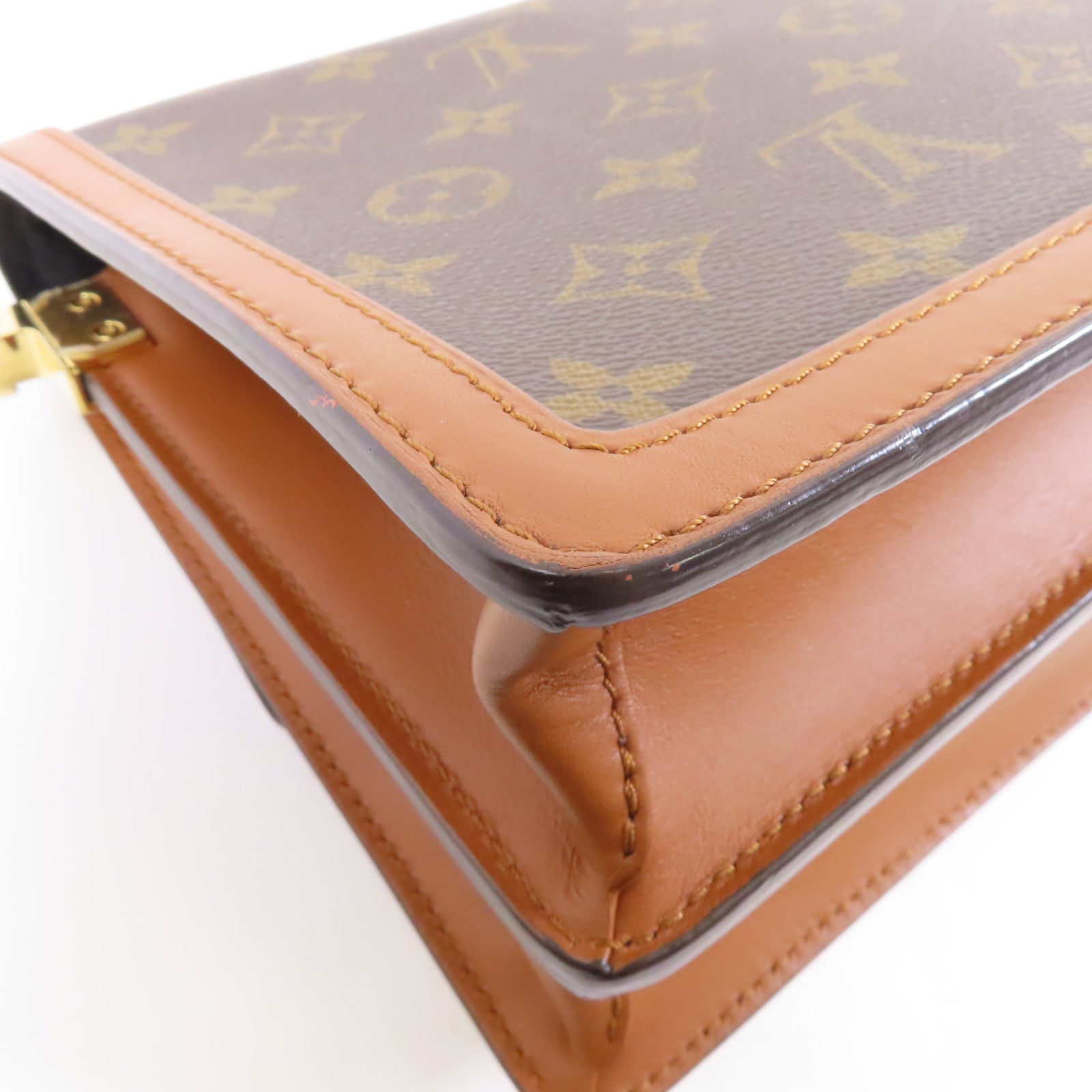 LOUIS VUITTON 【激減優惠】Monogram/Monogram Reverse Dauphine MM金扣手挽肩背兩用袋啡色