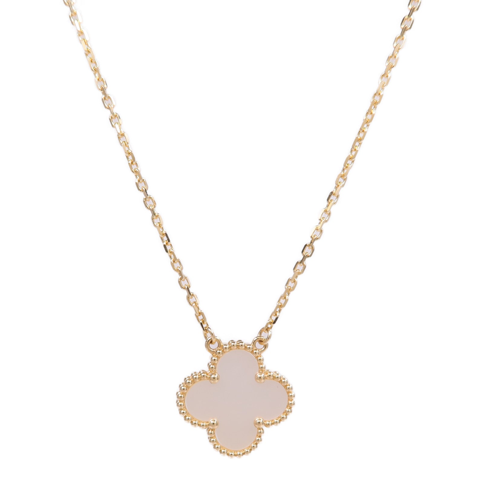 Van Cleef & Arpels 18K黃金Vintage Alhambra Pendant珍珠母貝項鍊