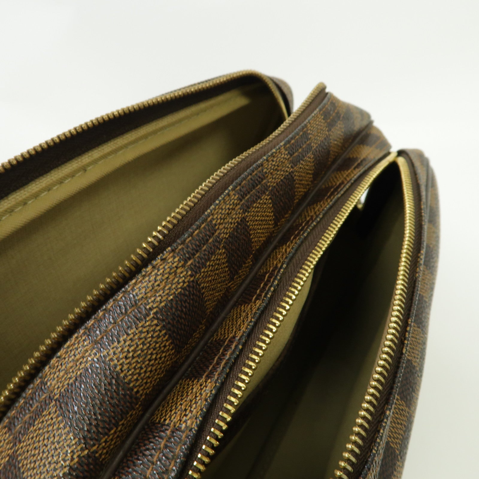 LOUIS VUITTON Damier Reporter PM金扣肩背袋啡色