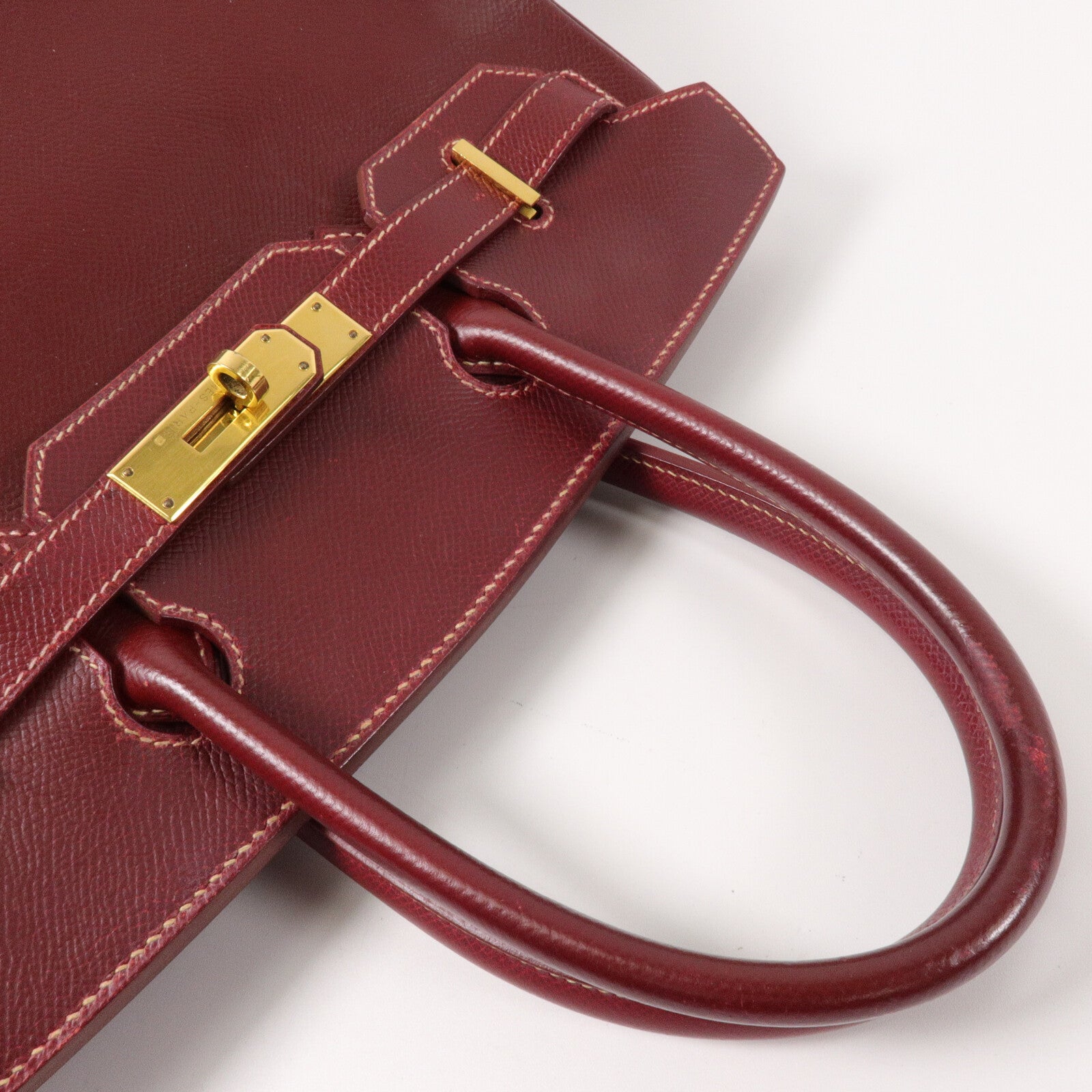 HERMES Epsom皮革Birkin 30手挽袋Rouge H
