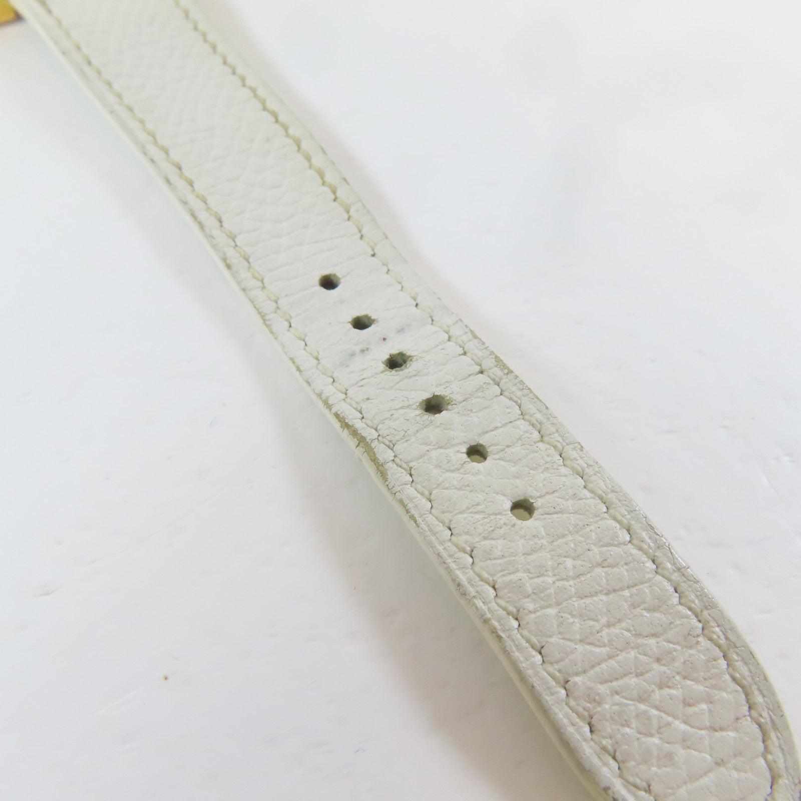HERMES 【激減優惠】皮革帶/不鏽鋼Heure H Watch金扣手錶石英機芯白色