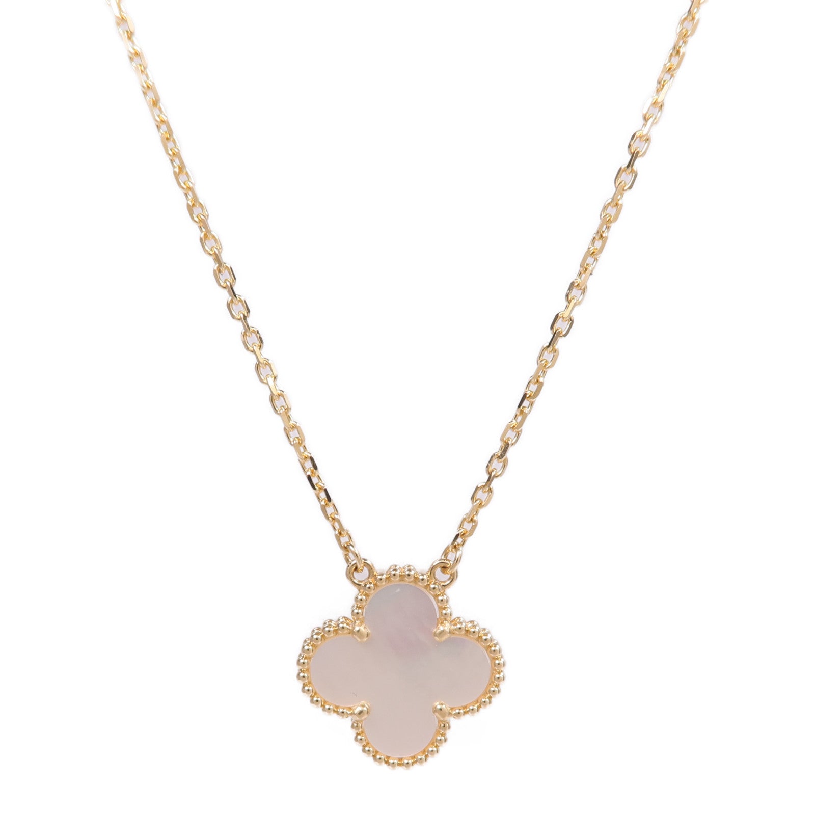 Van Cleef & Arpels 18K黃金Vintage Alhambra Pendant珍珠母貝項鍊