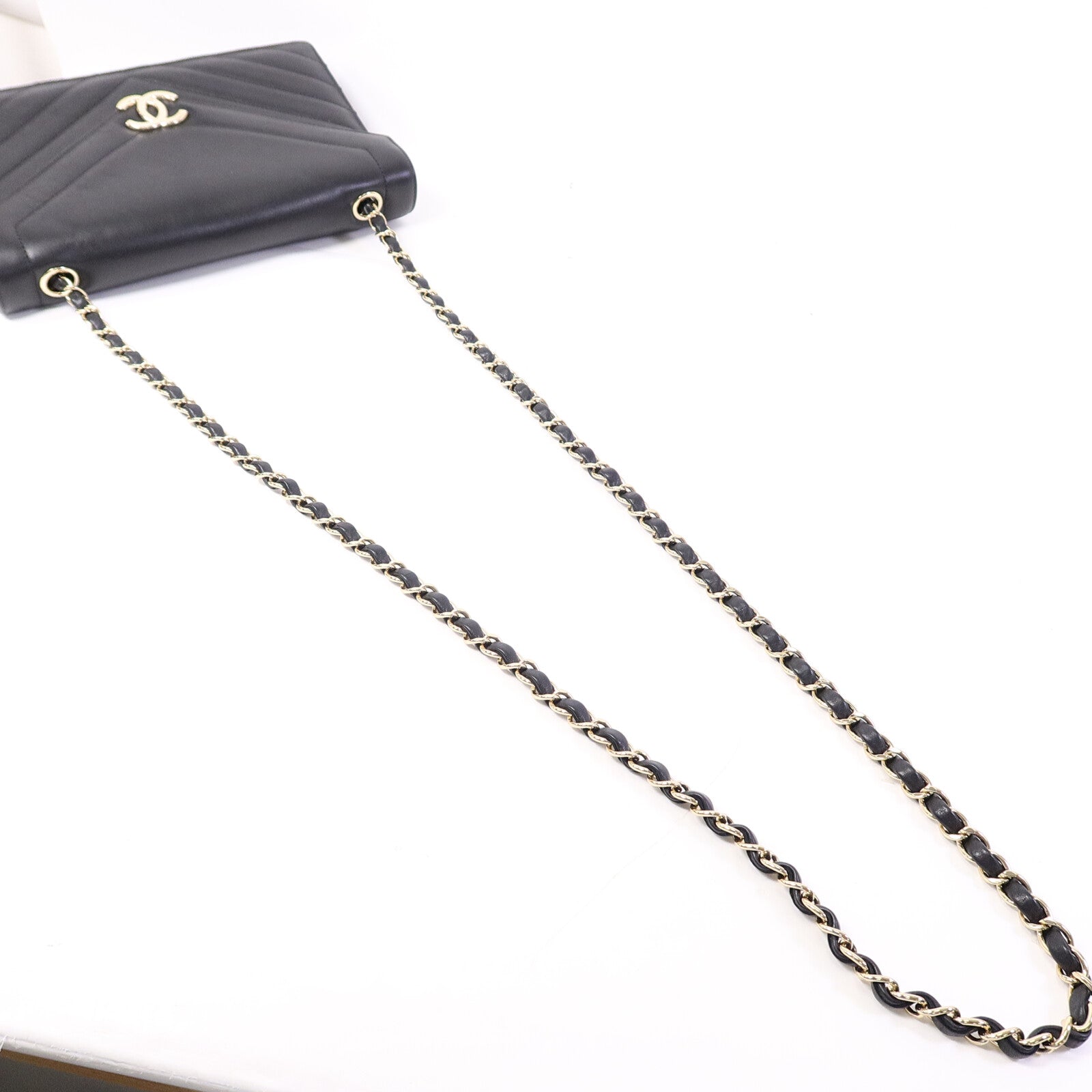 CHANEL 牛皮皮革Chain Shoulder Bag鏈帶肩背袋