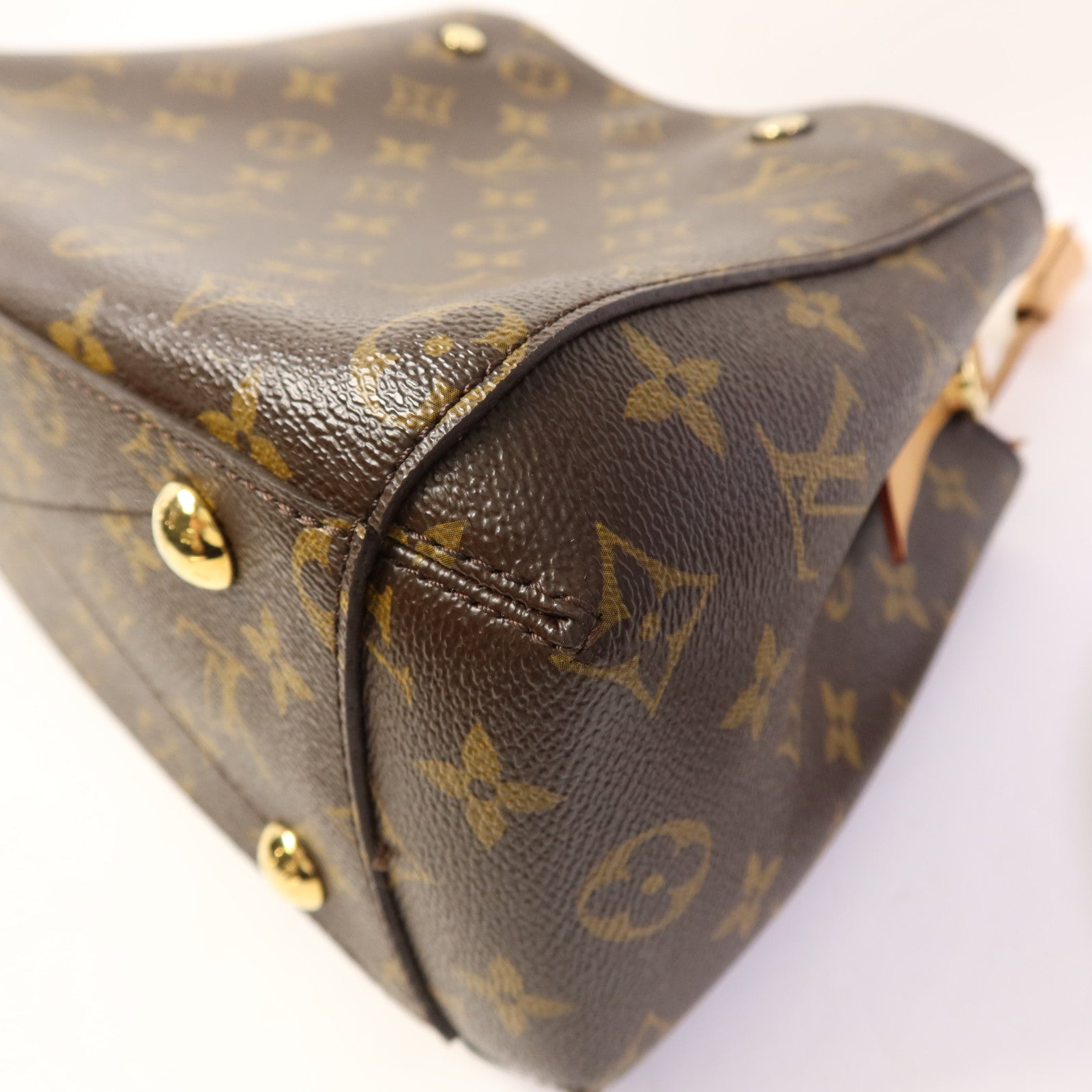 LOUIS VUITTON Monogram Montaigne BB金扣手挽肩背兩用袋棕色