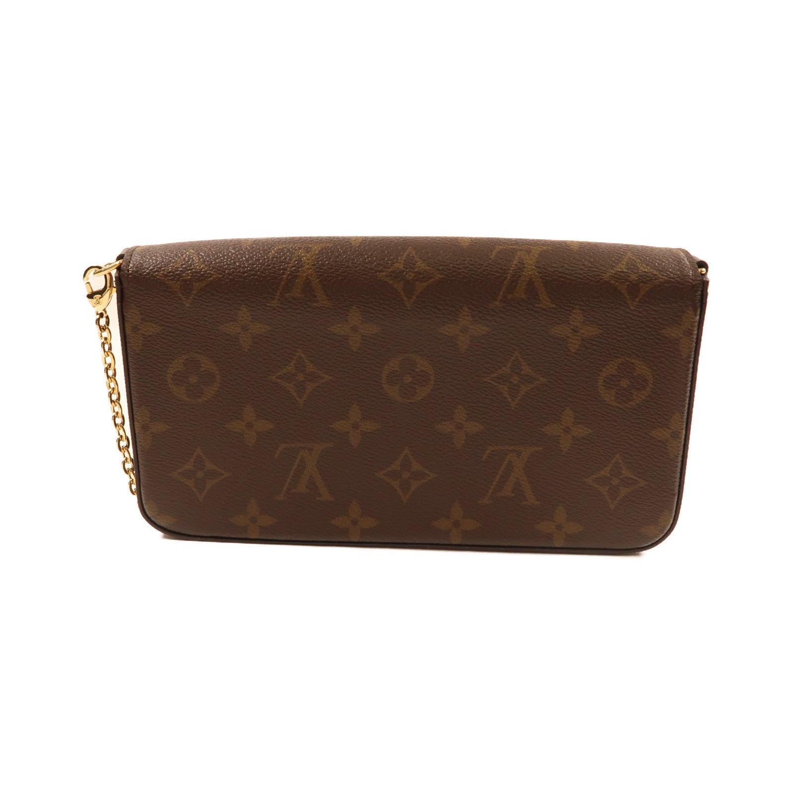 LOUIS VUITTON Monogram Pochette Felicie金扣鏈帶肩背袋啡色