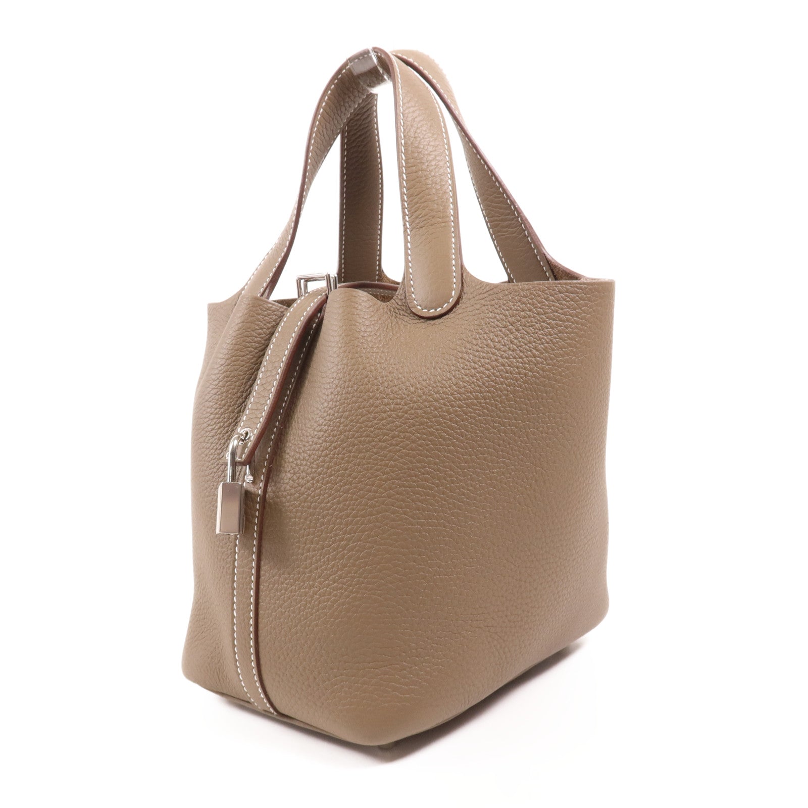 HERMES Clemence皮革Picotin PM銀扣手挽袋