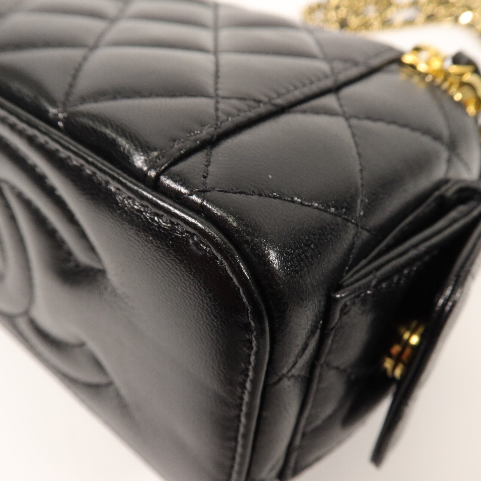 CHANEL 牛皮皮革Vanity Case鏈帶手挽肩背兩用袋