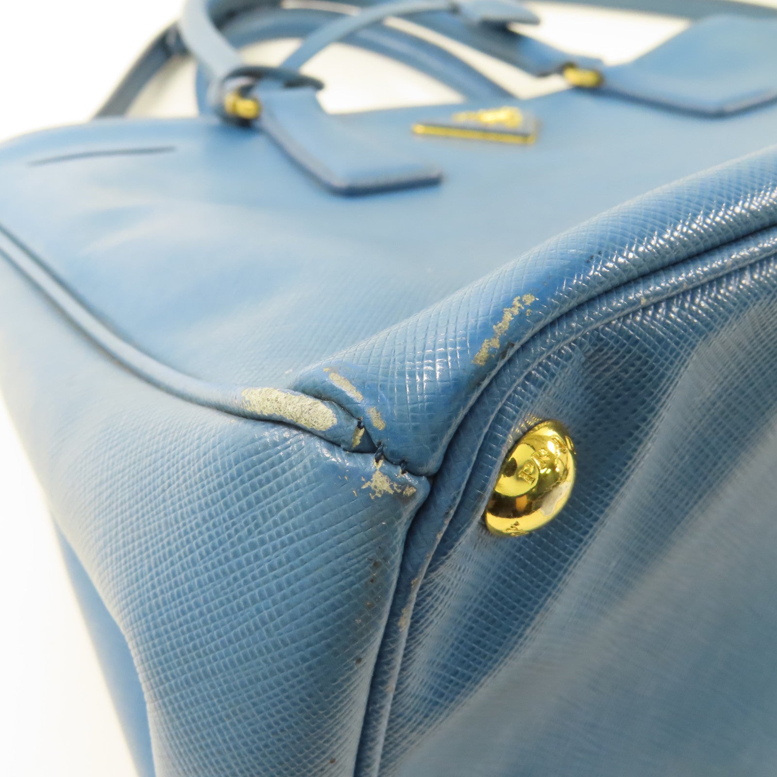 PRADA Galleria 2 Way Shoulder Hand Bag BN2274 Saffiano Leather Blue