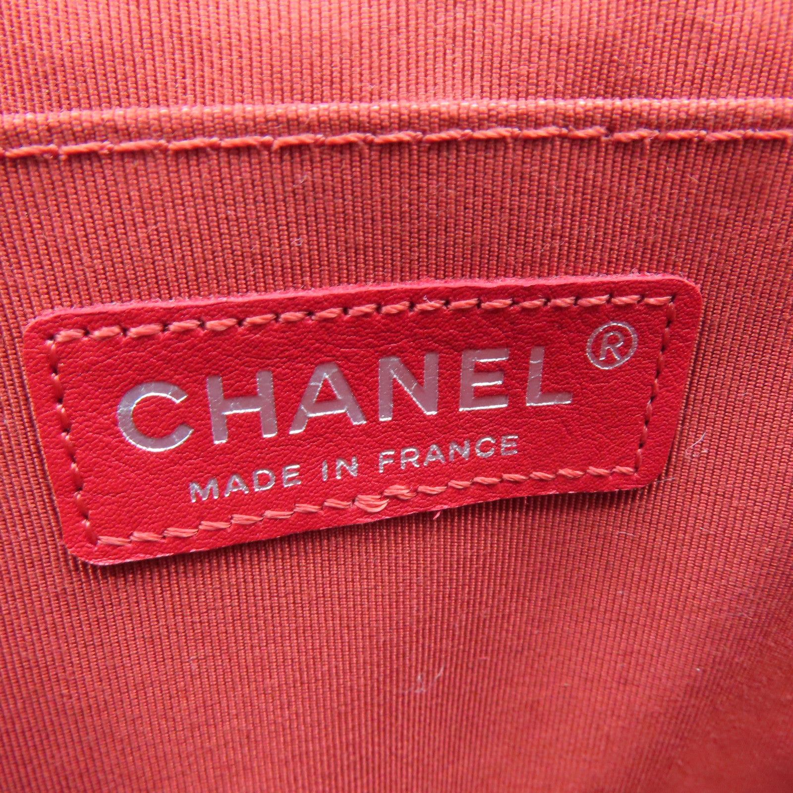 CHANEL twill cowhide leather Chain Shoulder silver buckle shoulder bag red