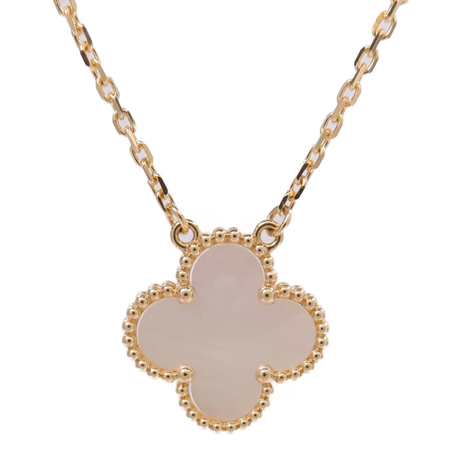 Van Cleef & Arpels 18K黃金Vintage Alhambra Pendant珍珠母貝項鍊