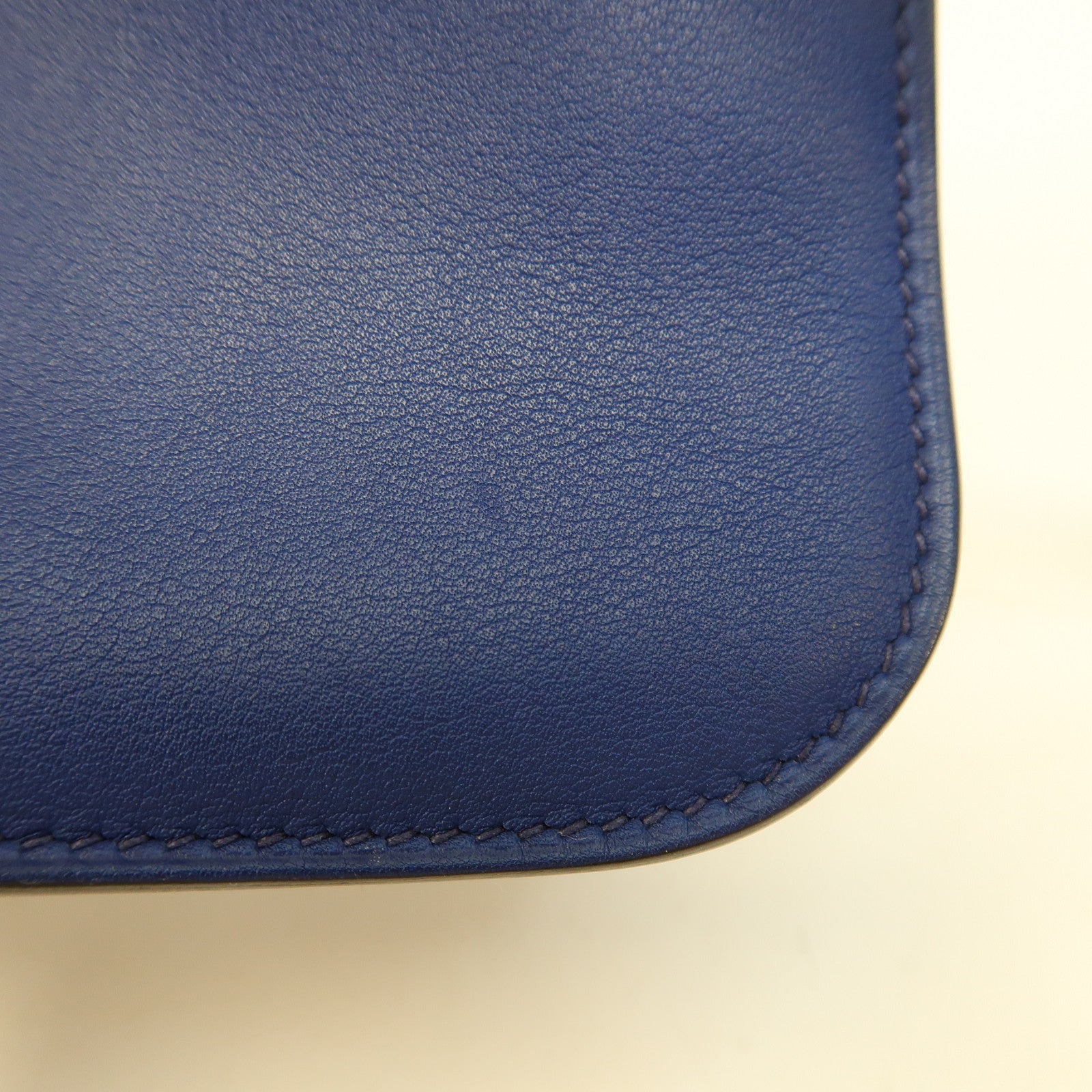 HERMES Swift皮革Mini Halzan 22銀扣手挽肩背兩用袋藍色