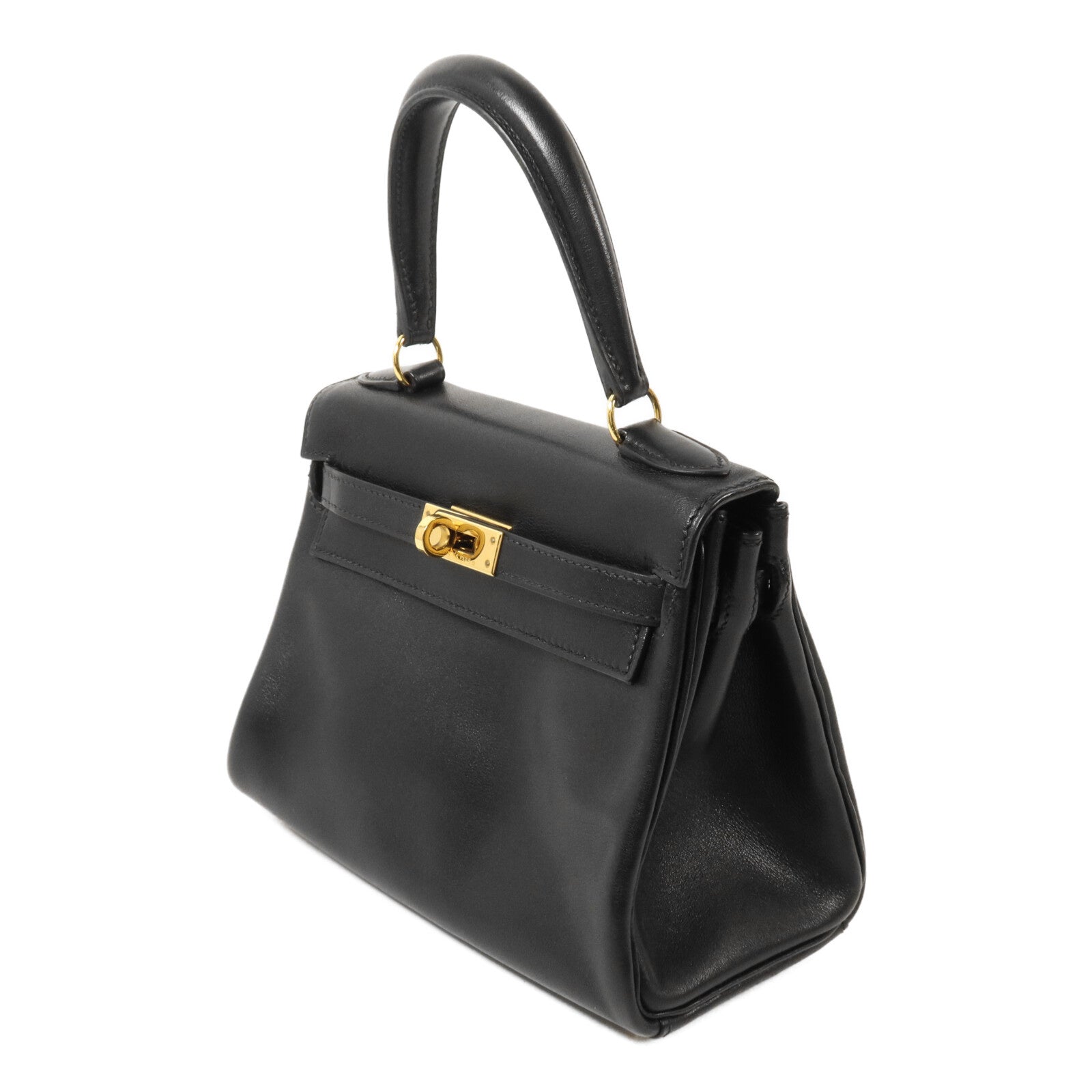 HERMES Gulliver皮革Vintage Mini Kelly手挽肩背兩用袋Noir