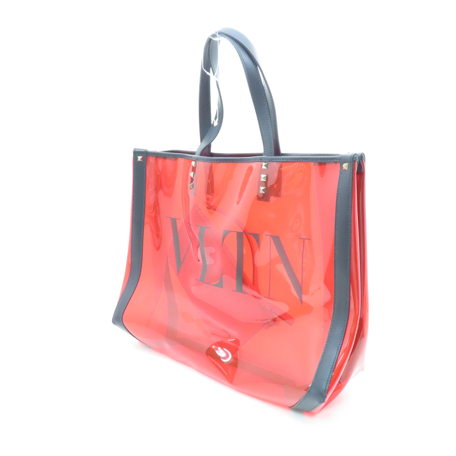 Valentino 【激減優惠】PVC Tote Bag銀扣手挽袋紅色