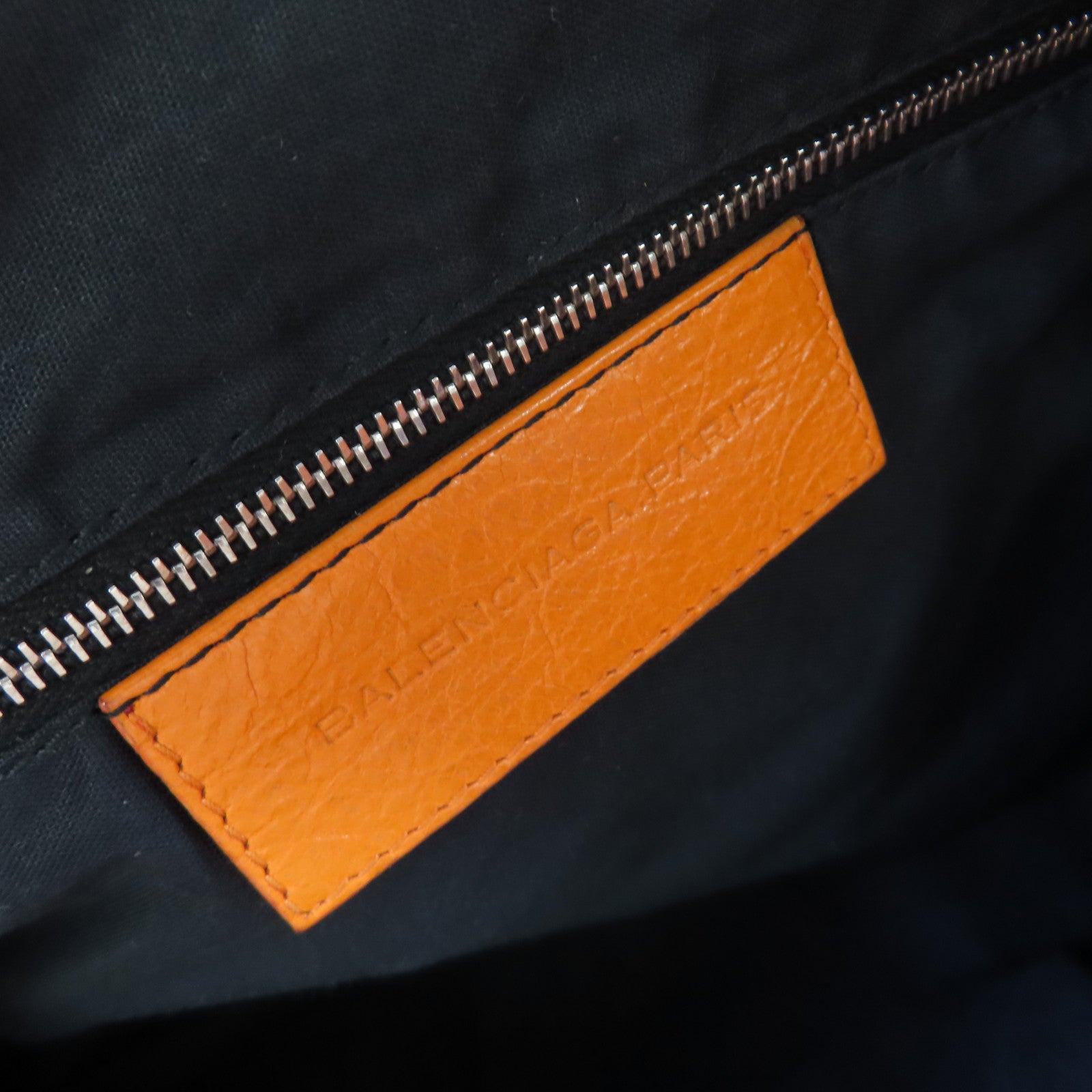 BALENCIAGA 羊皮皮革Velo Giant 2Way Shoulder Bag銀扣手挽肩背兩用袋橙色
