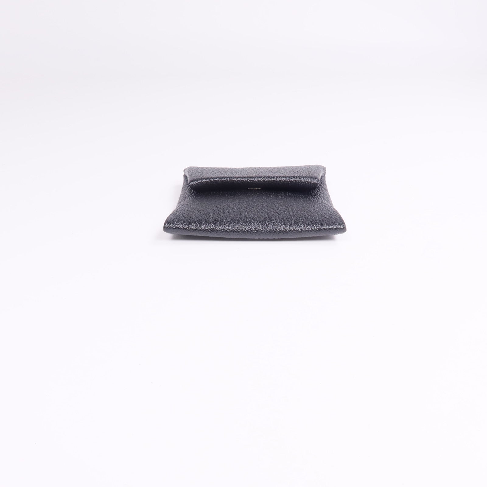 HERMES Chevre皮革Bastia零錢包Noir