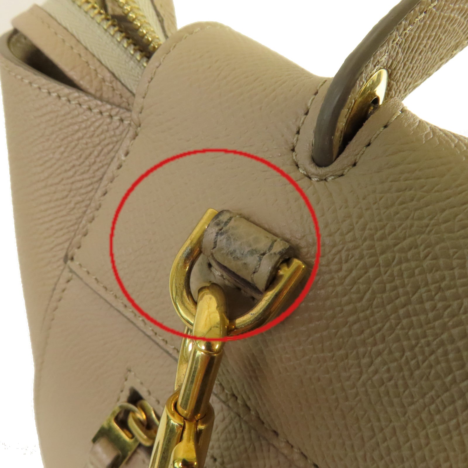 CELINE 牛皮皮革Micro Belt Bag 2Way Shoulder Bag金扣手挽肩背兩用袋杏色