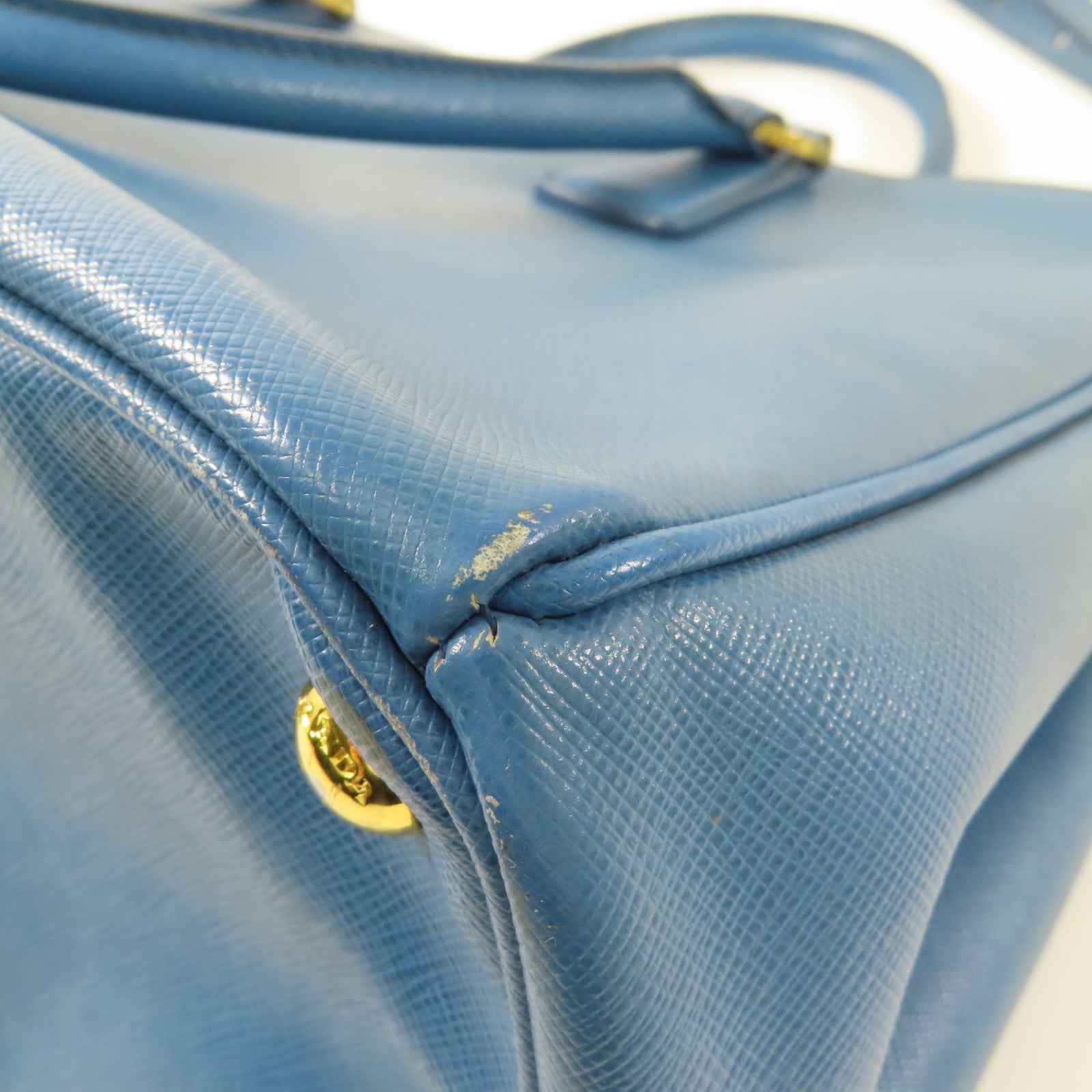 PRADA Galleria 2 Way Shoulder Hand Bag BN2274 Saffiano Leather Blue