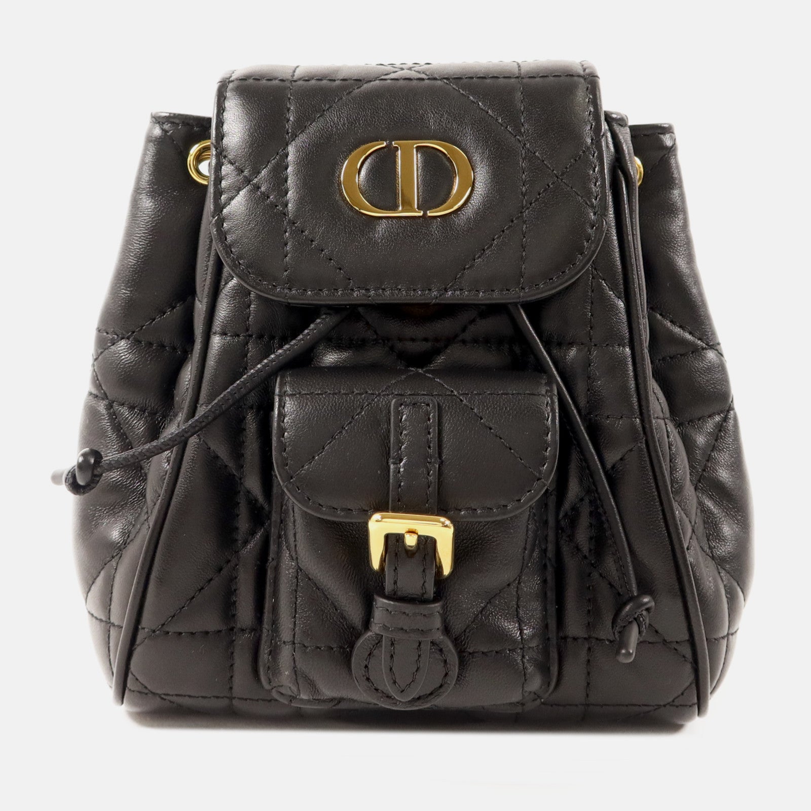 Dior 【激減優惠】羊皮皮革Caro Nano Backpack金扣背包