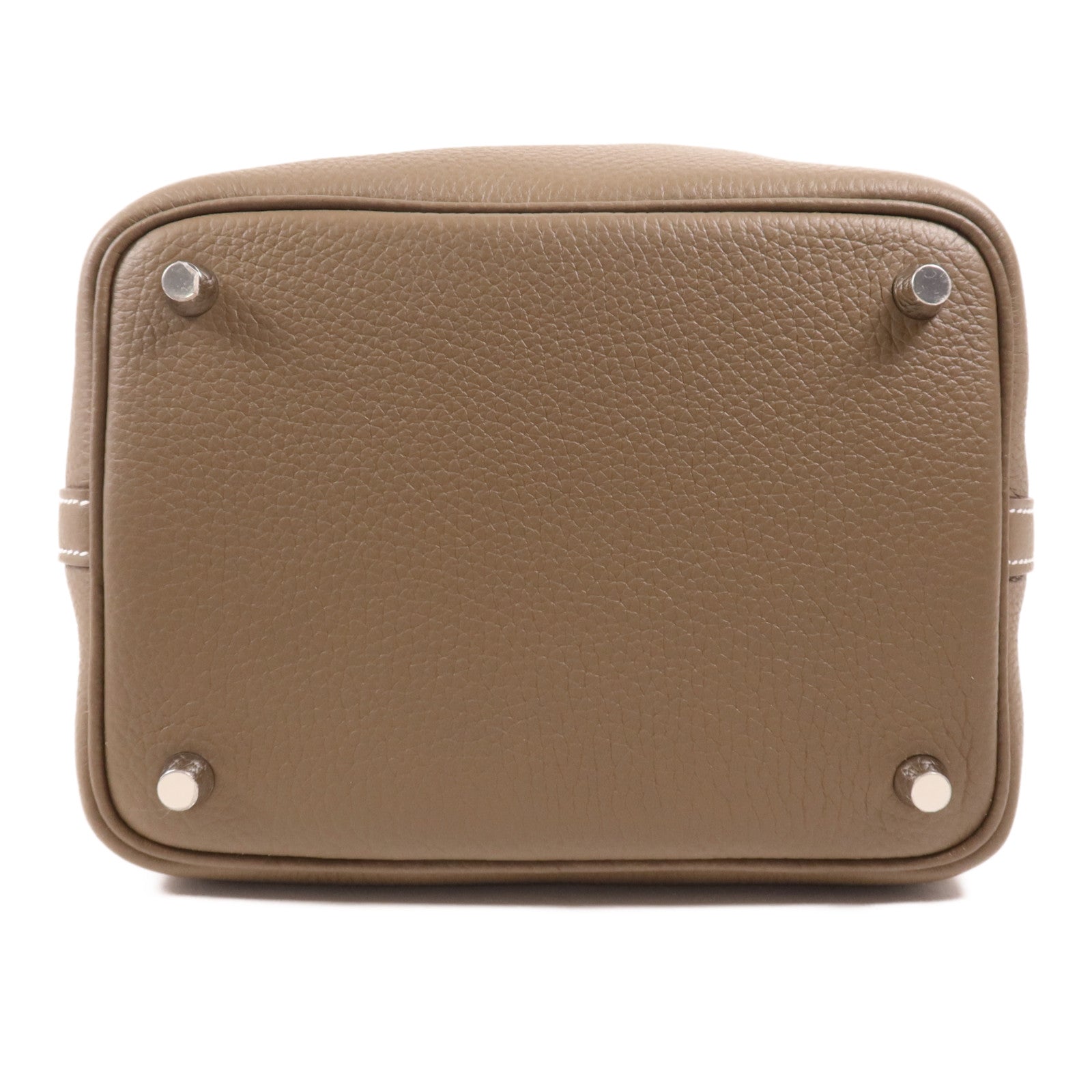 HERMES Clemence皮革Picotin PM銀扣手挽袋