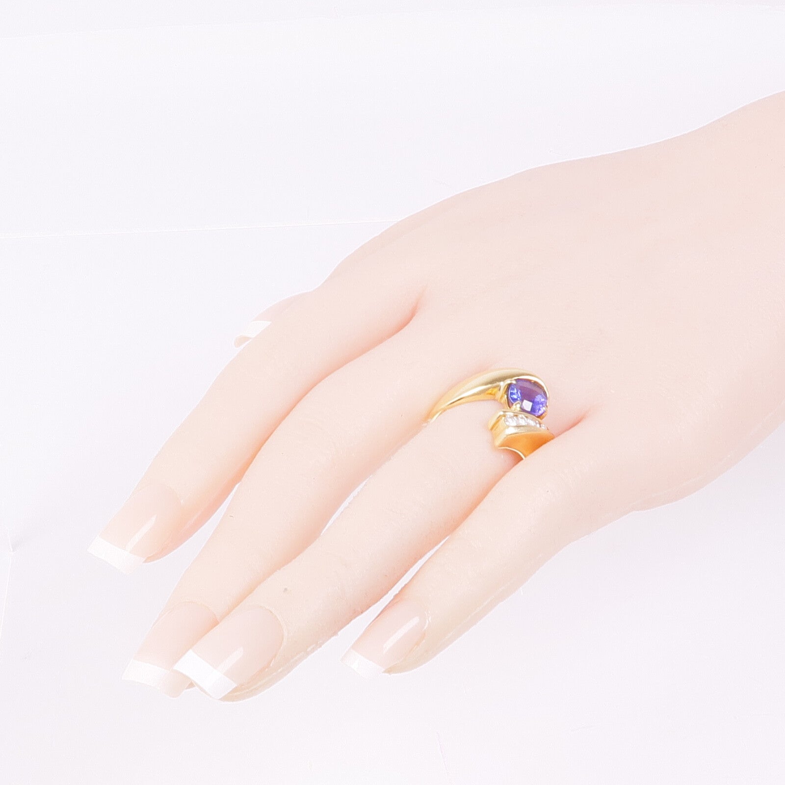 JEWELRY 18K黃金Tanzanite Diamond Ring坦桑石/鑽石戒指US#9.5