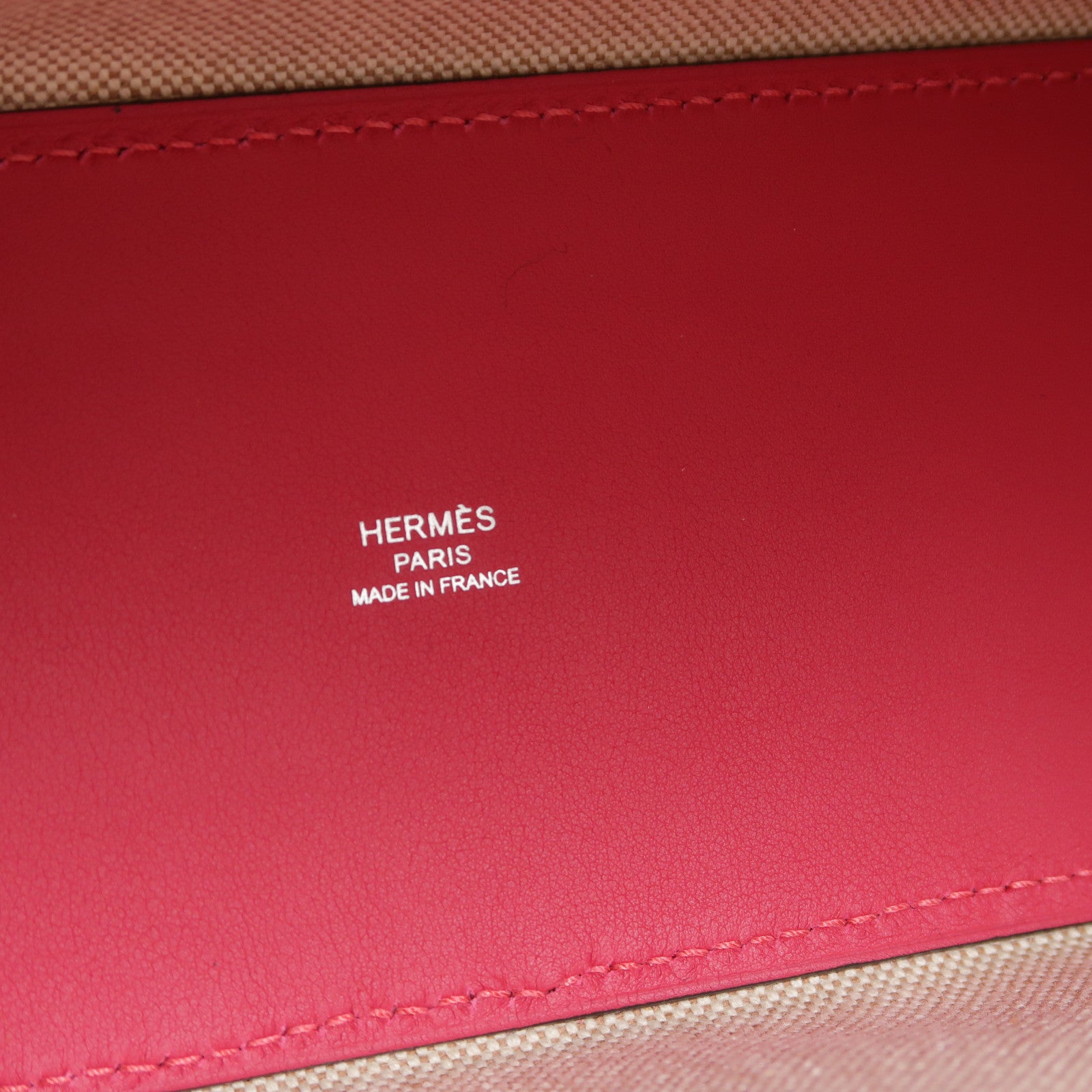 HERMES 帆布Cabas 27手挽肩背兩用袋Rose Extreme