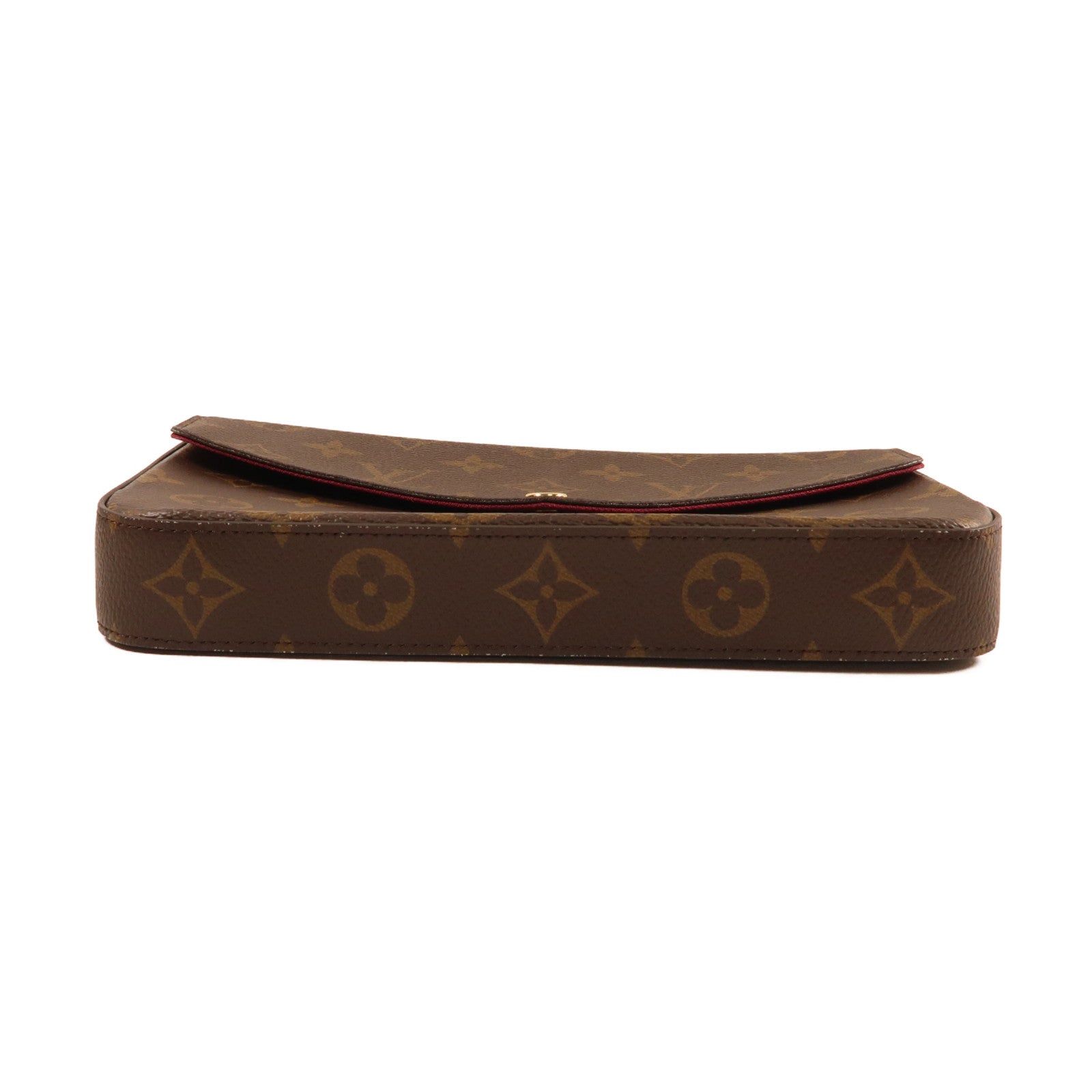 LOUIS VUITTON Monogram Pochette Felicie金扣鏈帶肩背袋啡色