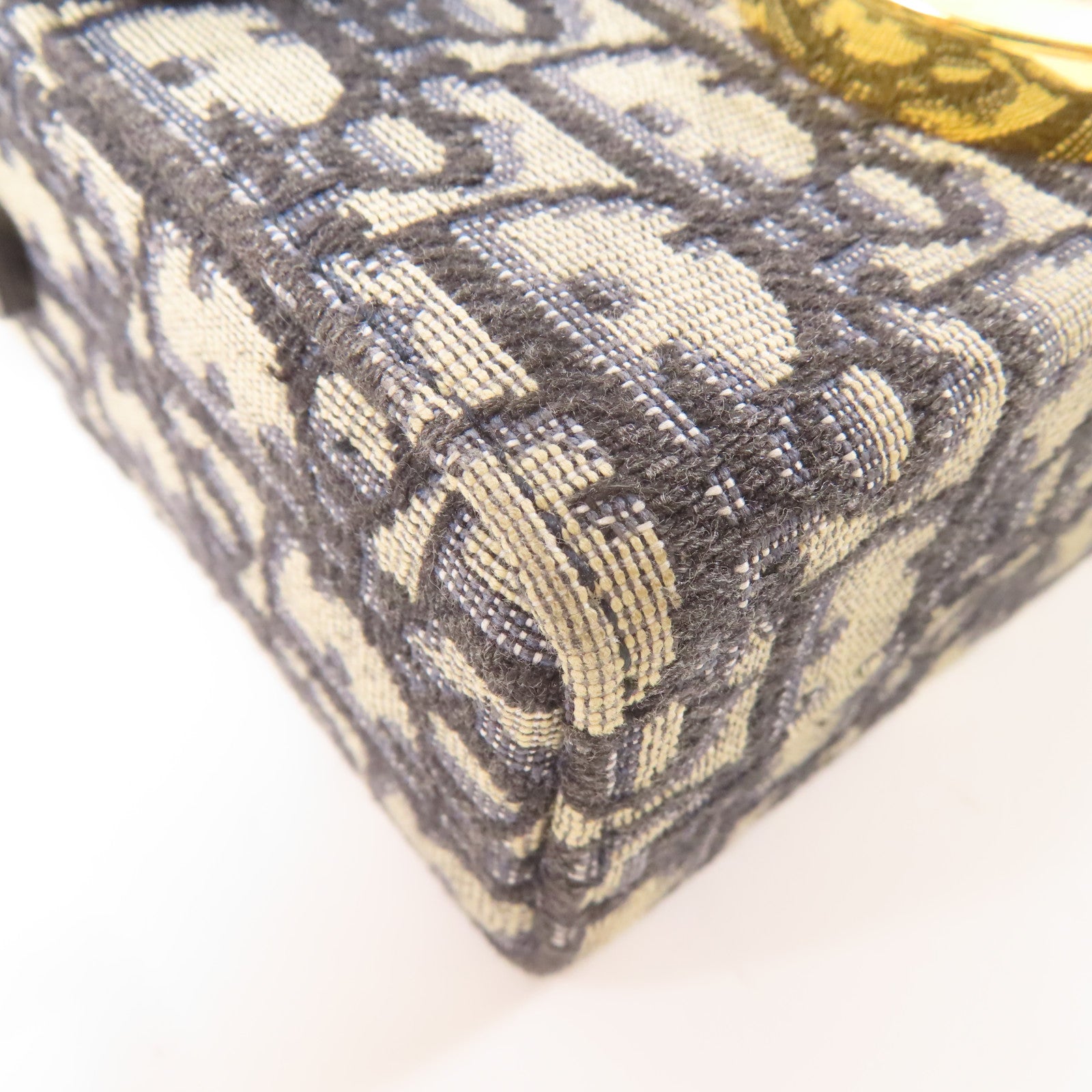 Dior 帆布30 Montaigne金扣肩背袋藍色