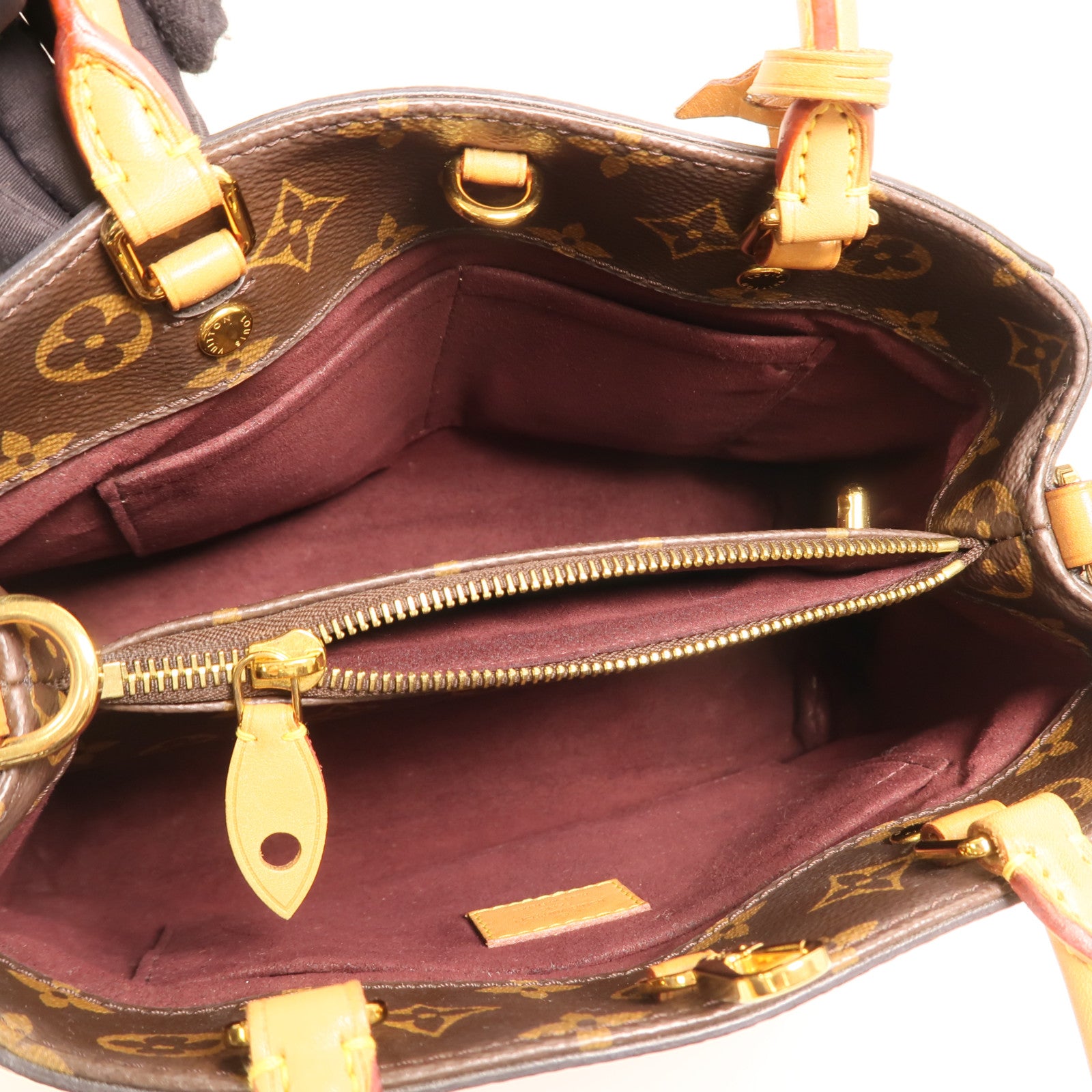 LOUIS VUITTON Monogram Montaigne BB金扣手挽肩背兩用袋棕色