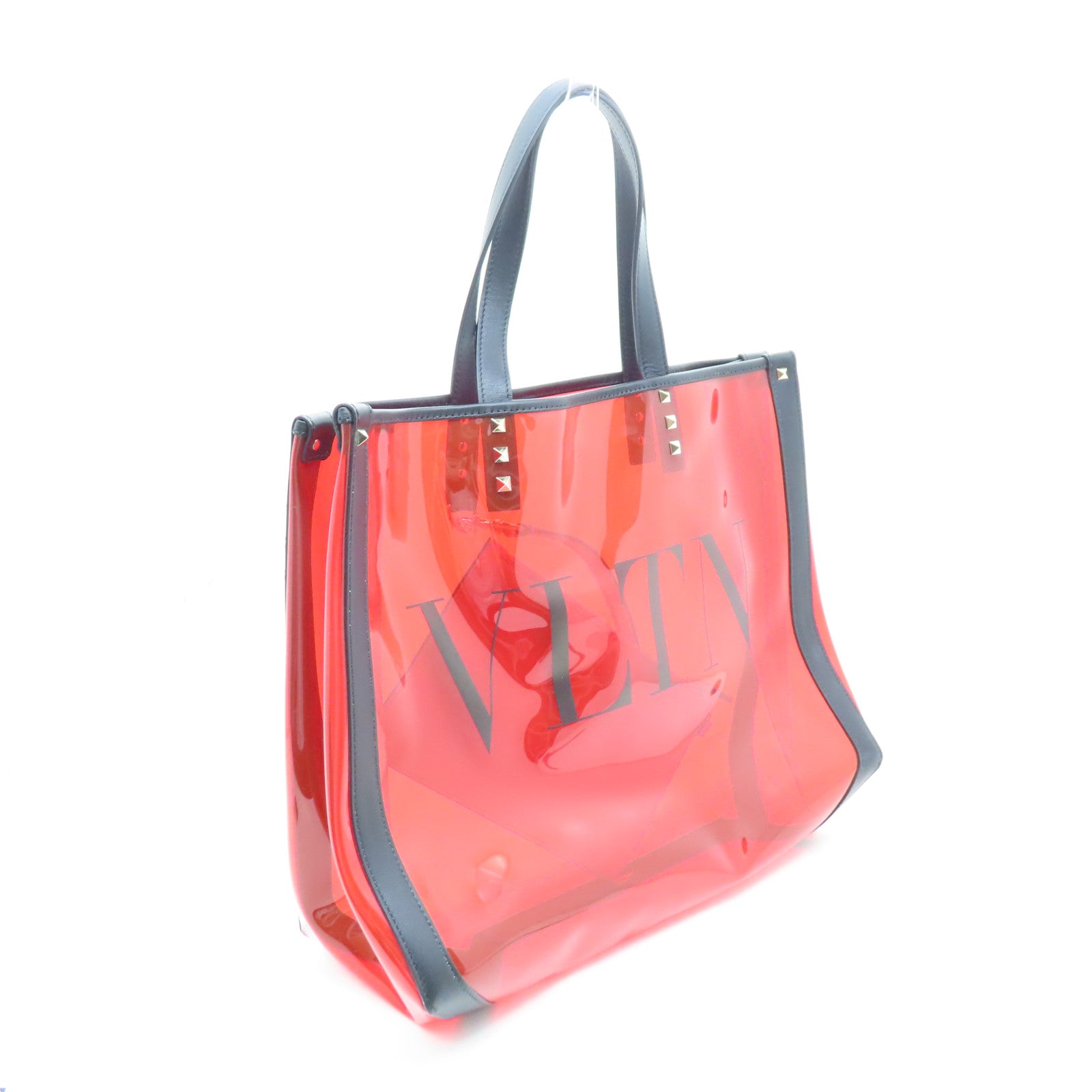 Valentino 【激減優惠】PVC Tote Bag銀扣手挽袋紅色