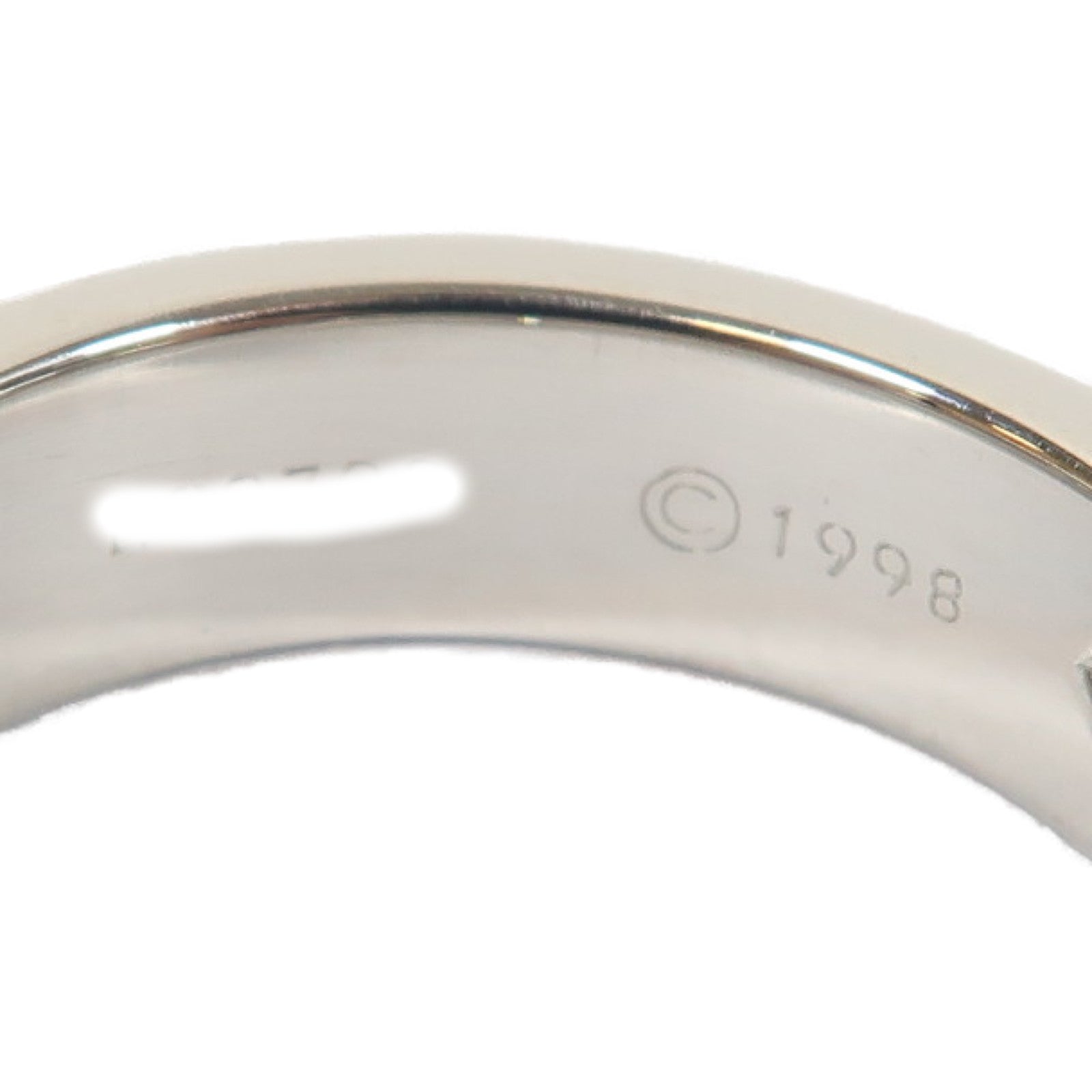 CARTIER 18K白金Love Ring 3 Diamonds鑽石戒指銀色US#6.75