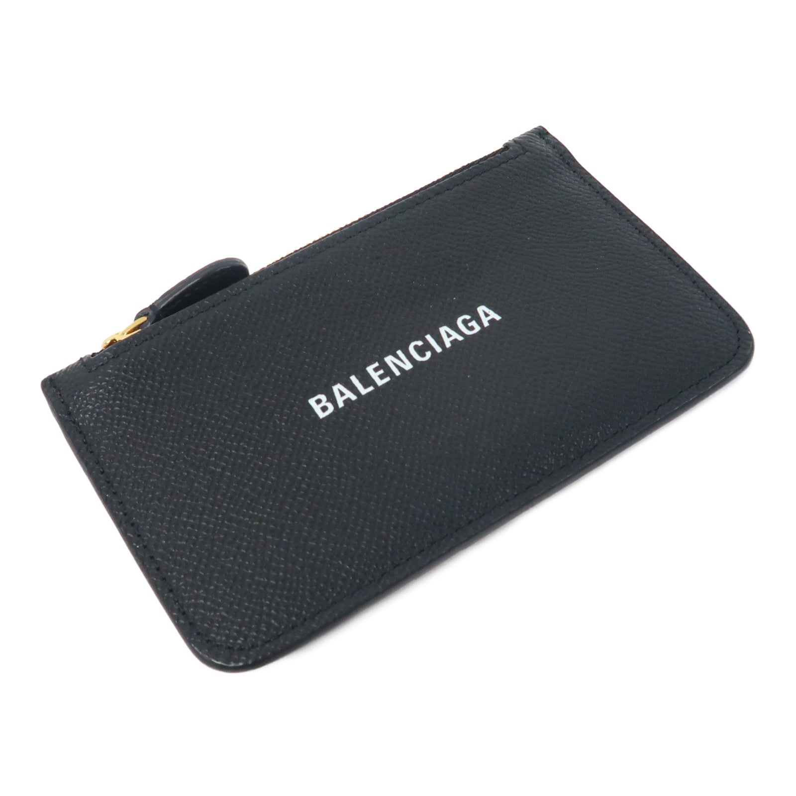 BALENCIAGA 牛皮皮革Card Case金扣卡片套黑色