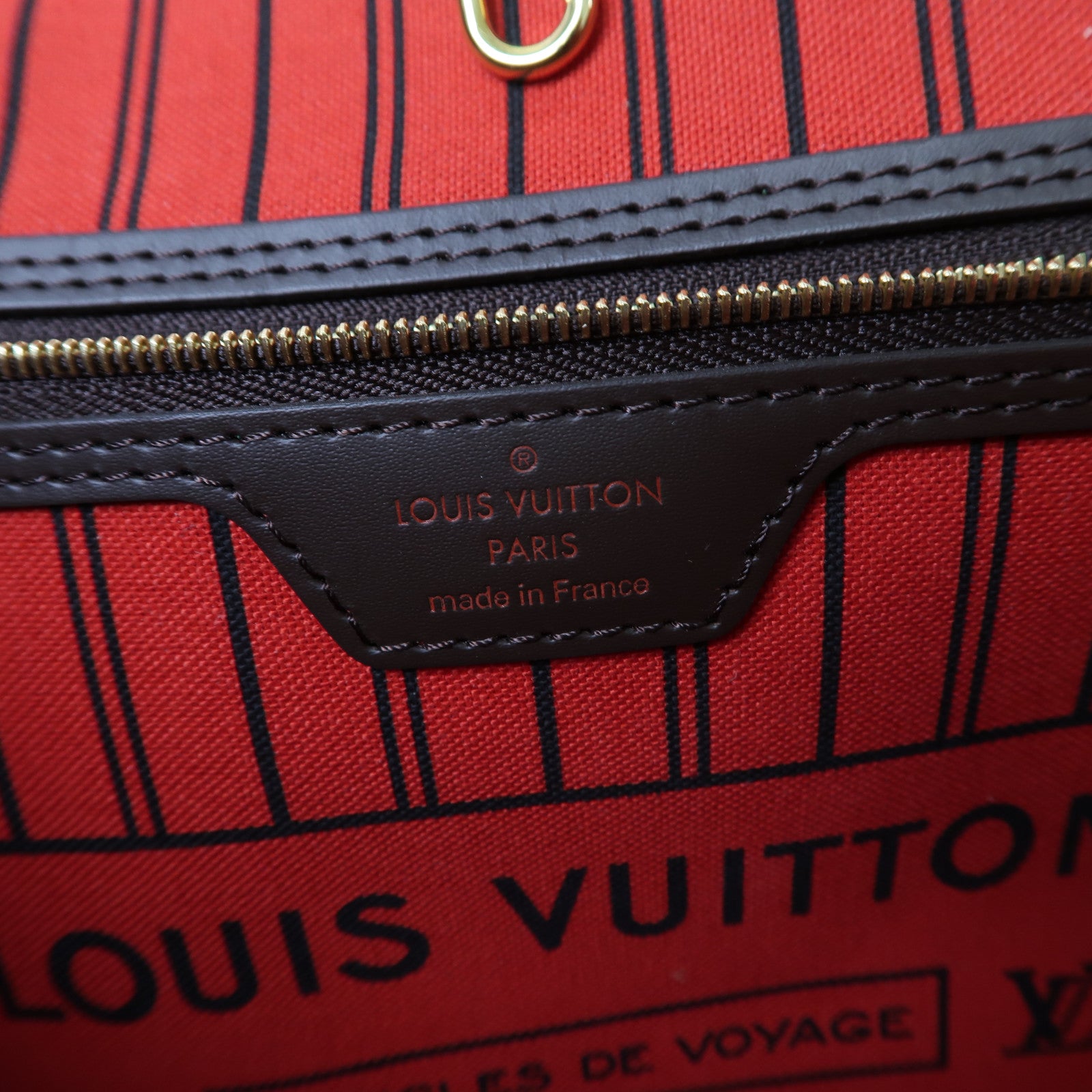 LOUIS VUITTON Damier Neverfull GM金扣手挽袋啡色