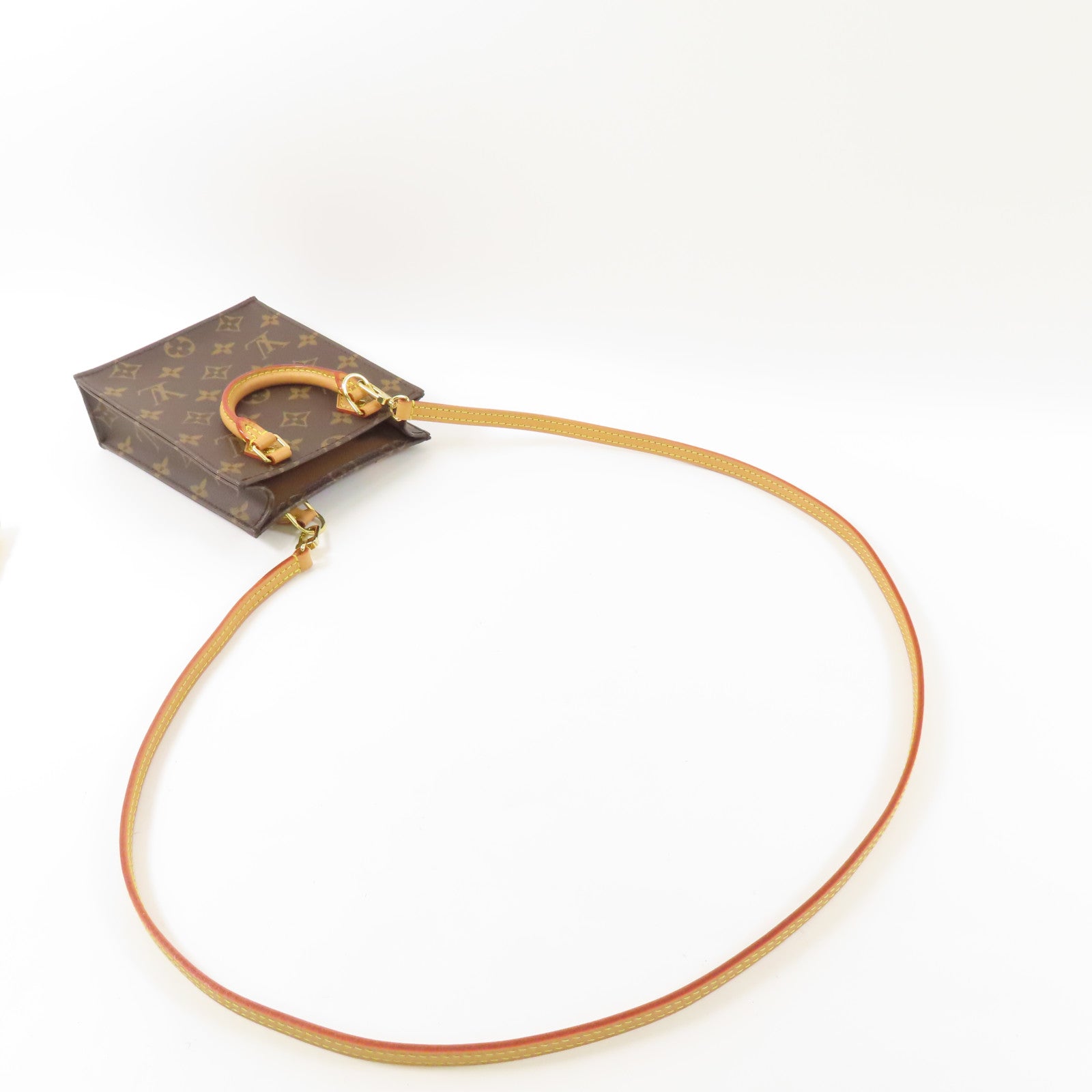 LOUIS VUITTON 【激減優惠】Monogram Petit Sac Plat金扣手挽肩背兩用袋